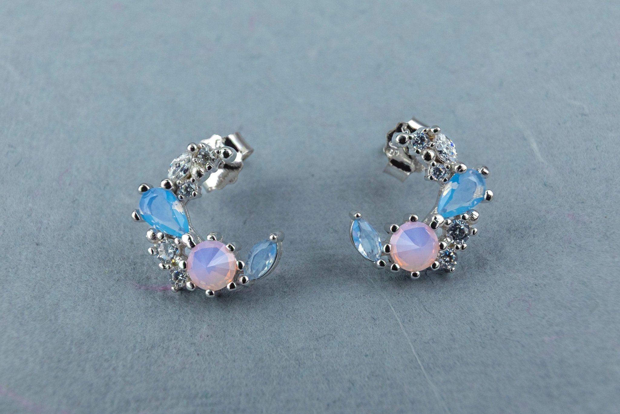 Crescent Moon Studs - Miraura Jewels