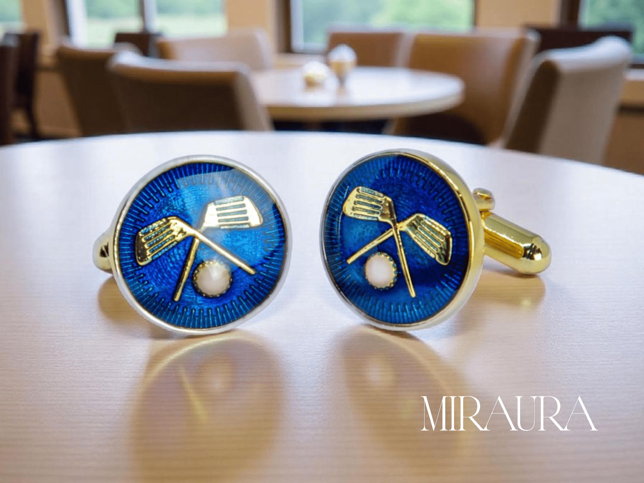Crossed Golf Flags Cufflinks - Miraura Jewels