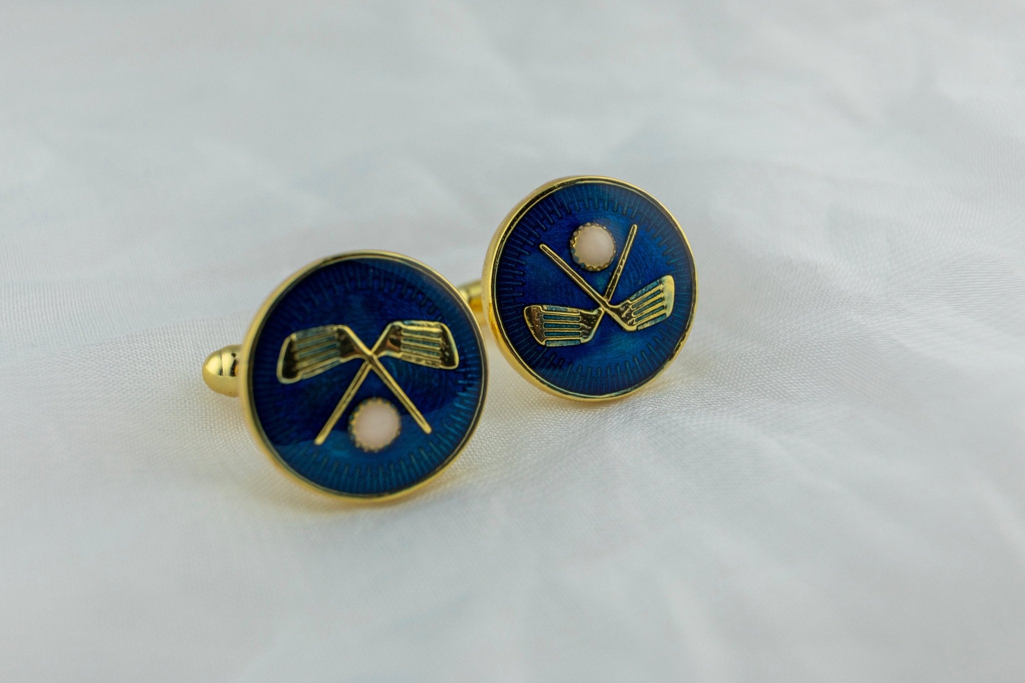 Crossed Golf Flags Cufflinks - Miraura Jewels