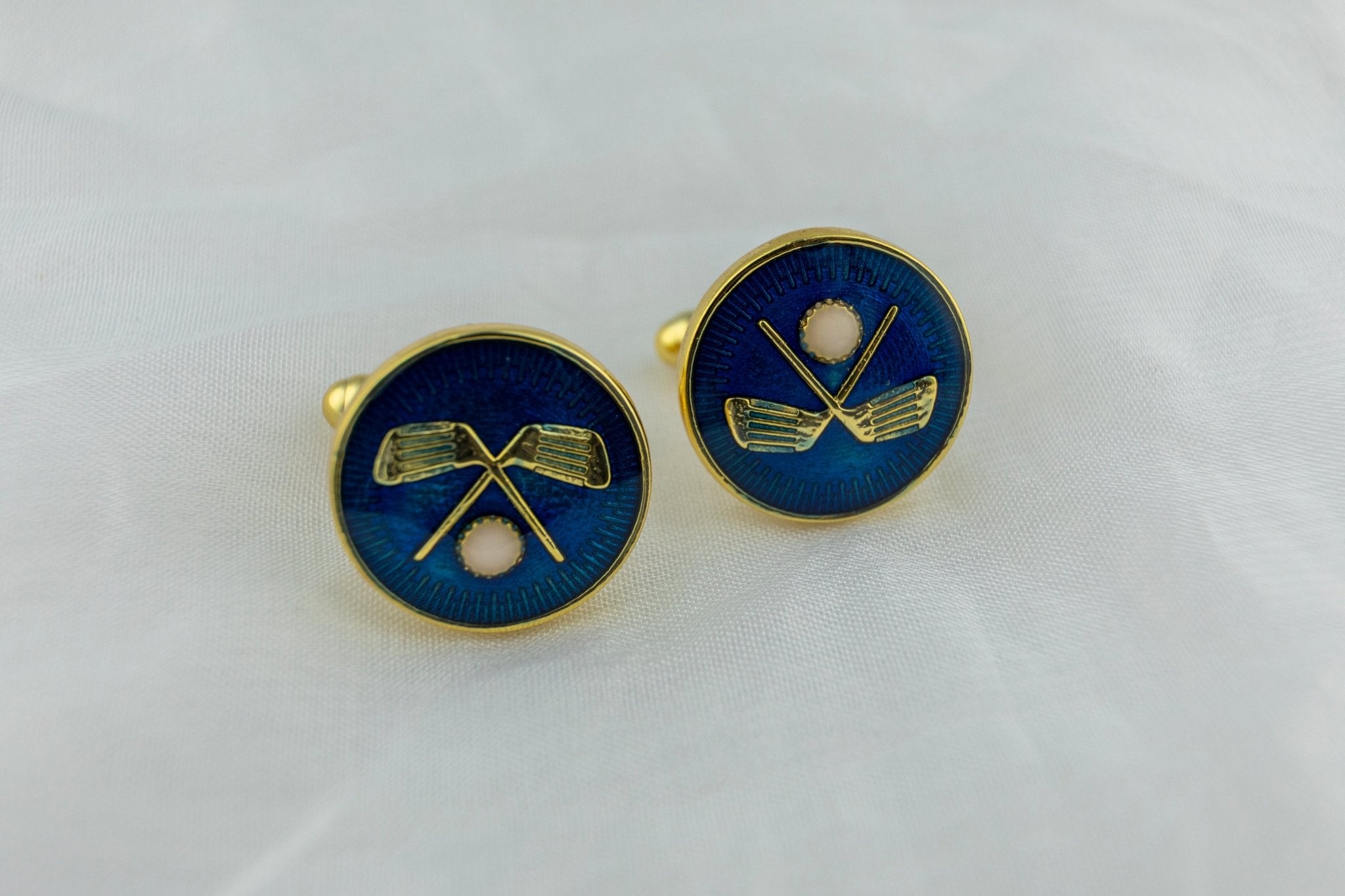 Crossed Golf Flags Cufflinks - Miraura Jewels