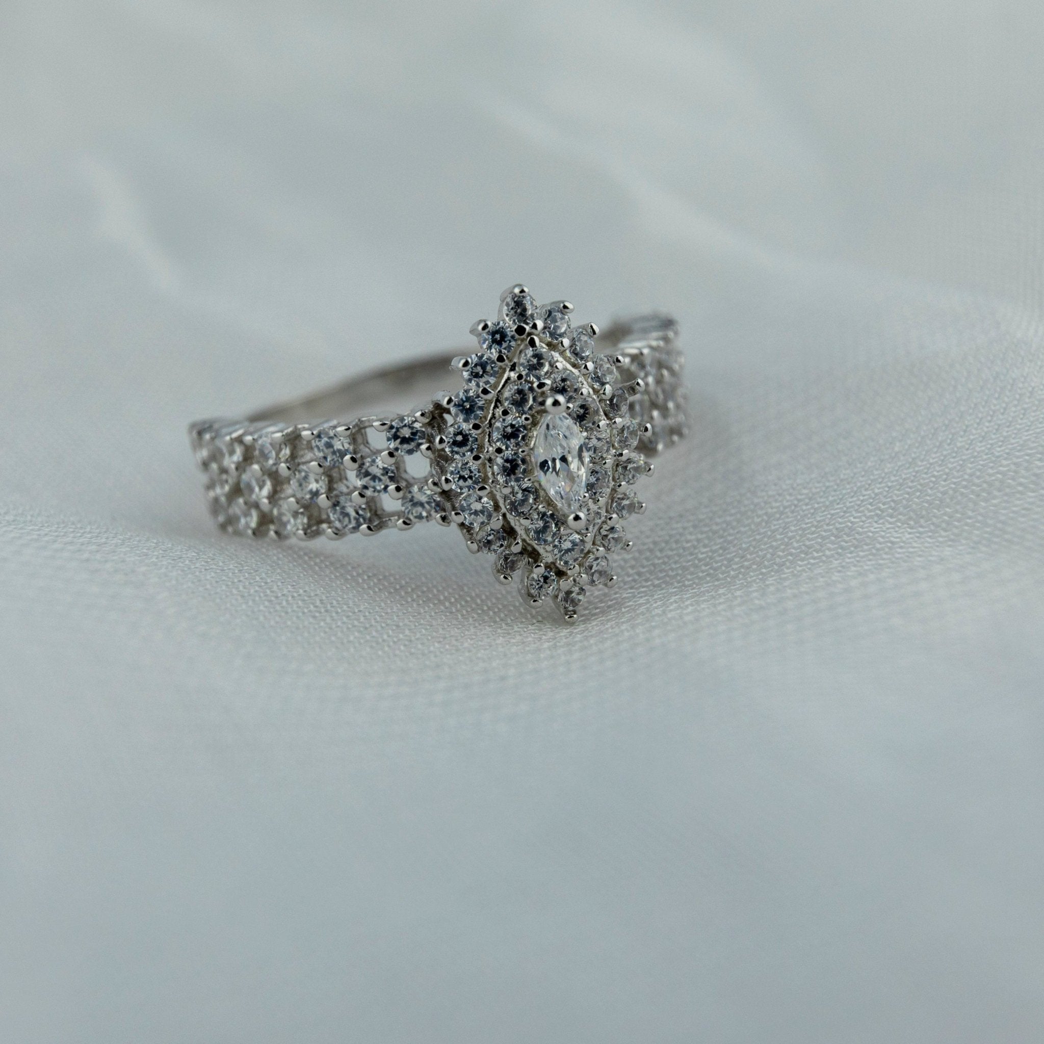 Dazzling Marquise Halo Statement Ring - Miraura Jewels