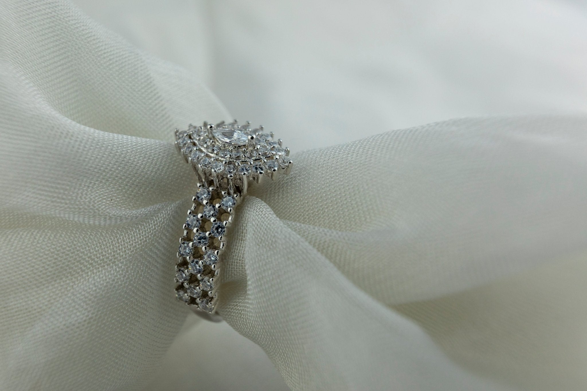 Dazzling Marquise Halo Statement Ring - Miraura Jewels