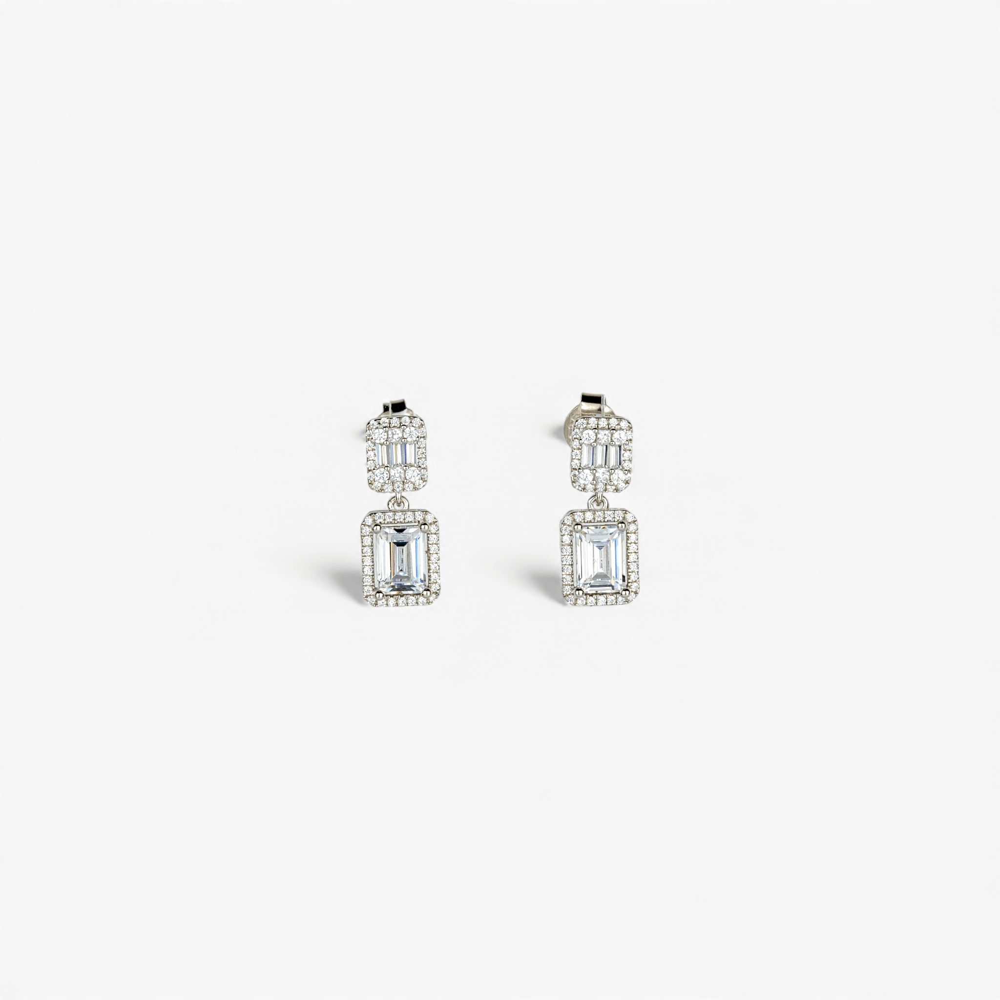 Double Halo Crystal Drop Earrings - Miraura Jewels