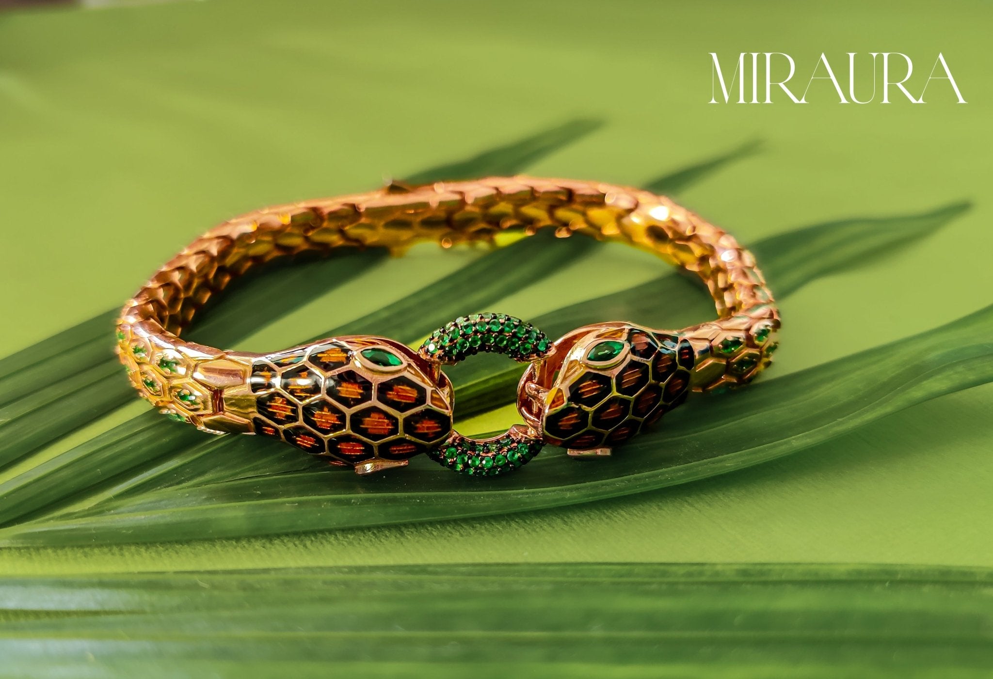 Double - Headed Serpent Bangle - Miraura Jewels