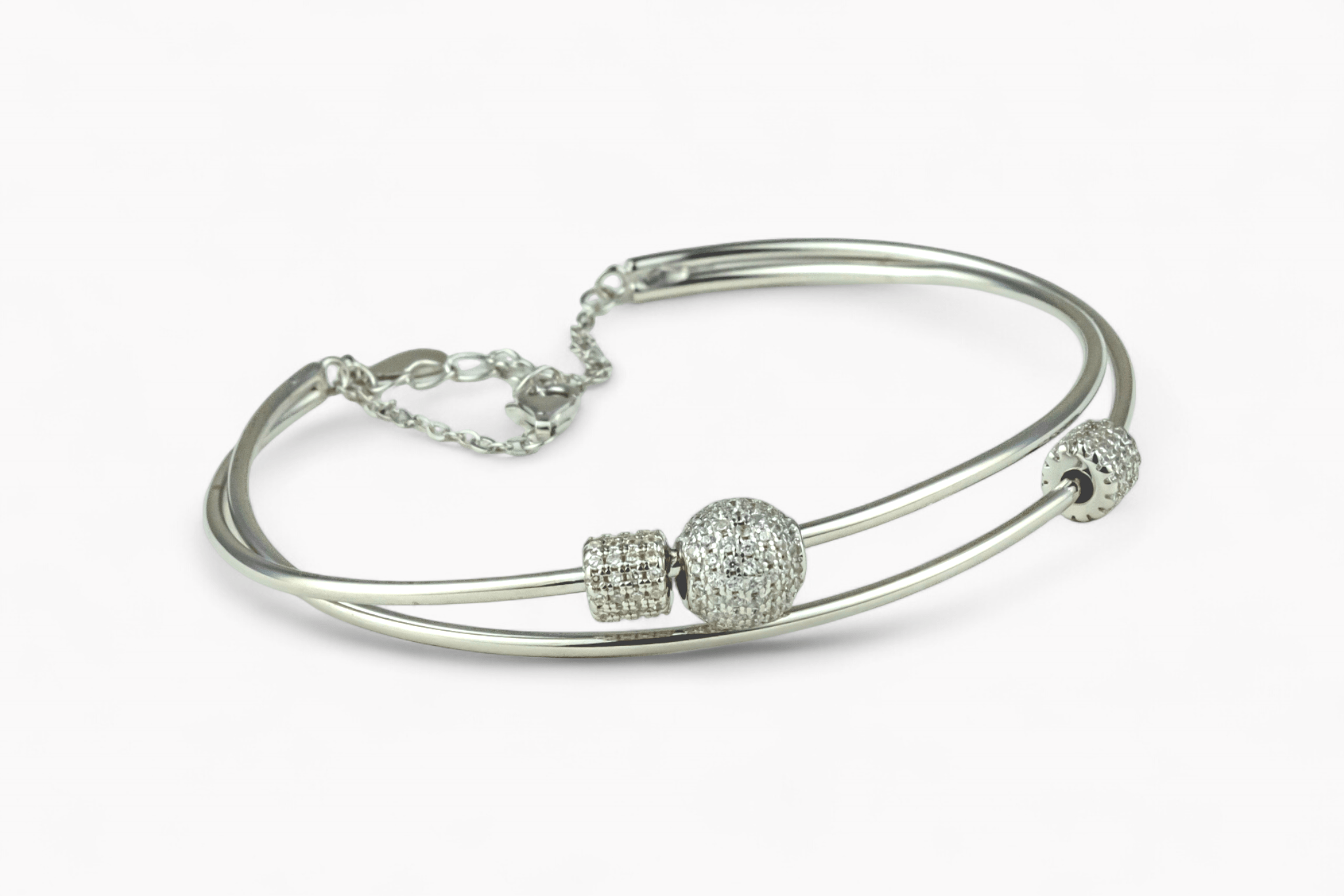 Double - Strand Pavé Bead Cuff - Miraura Jewels