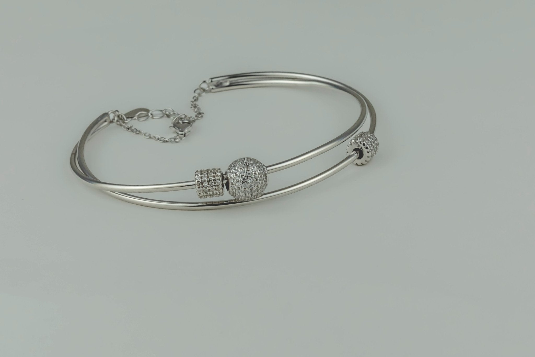 Double - Strand Pavé Bead Cuff - Miraura Jewels