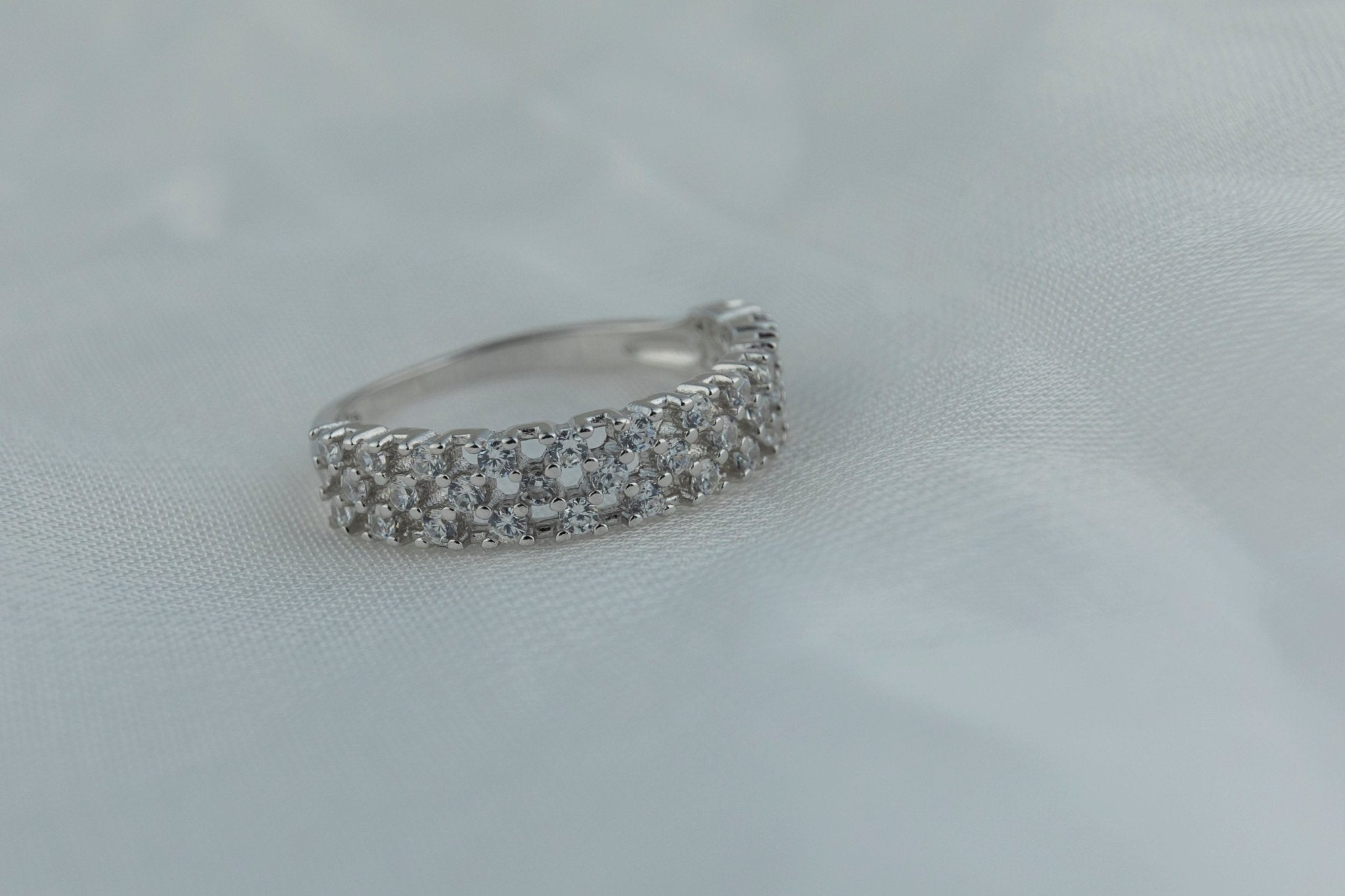 Elegant Triple Row Eternity Band - Miraura Jewels