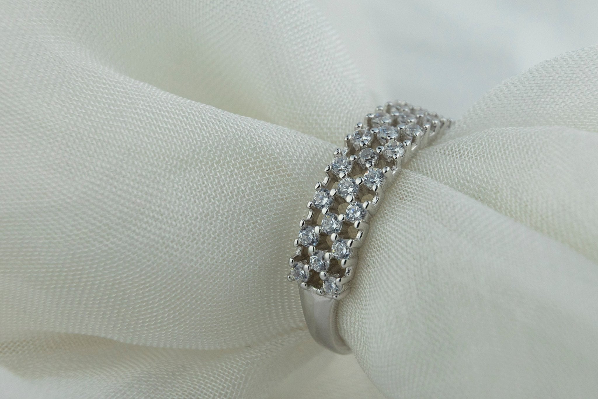 Elegant Triple Row Eternity Band - Miraura Jewels
