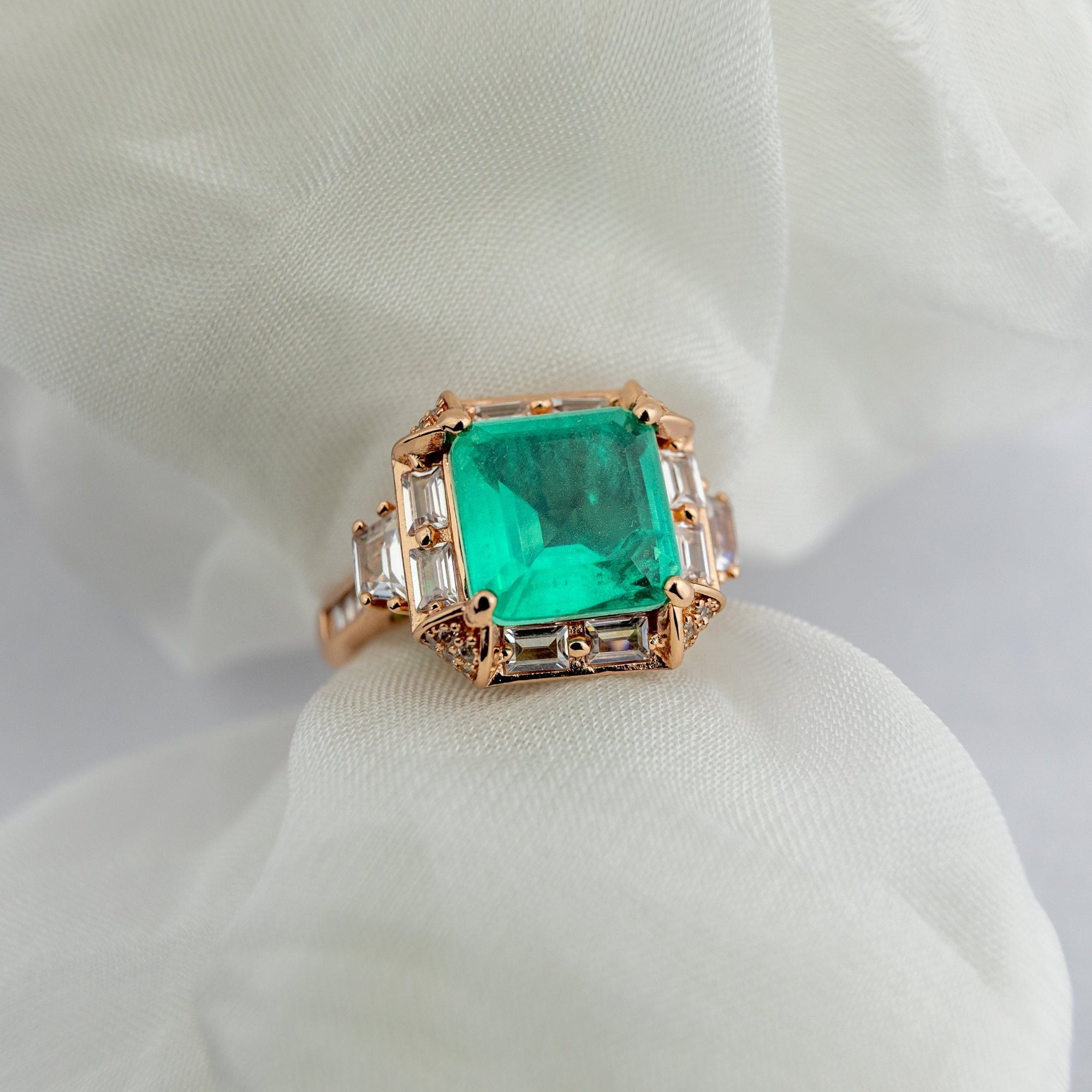 EmeraldGreen Stone Statement Ring - Miraura Jewels