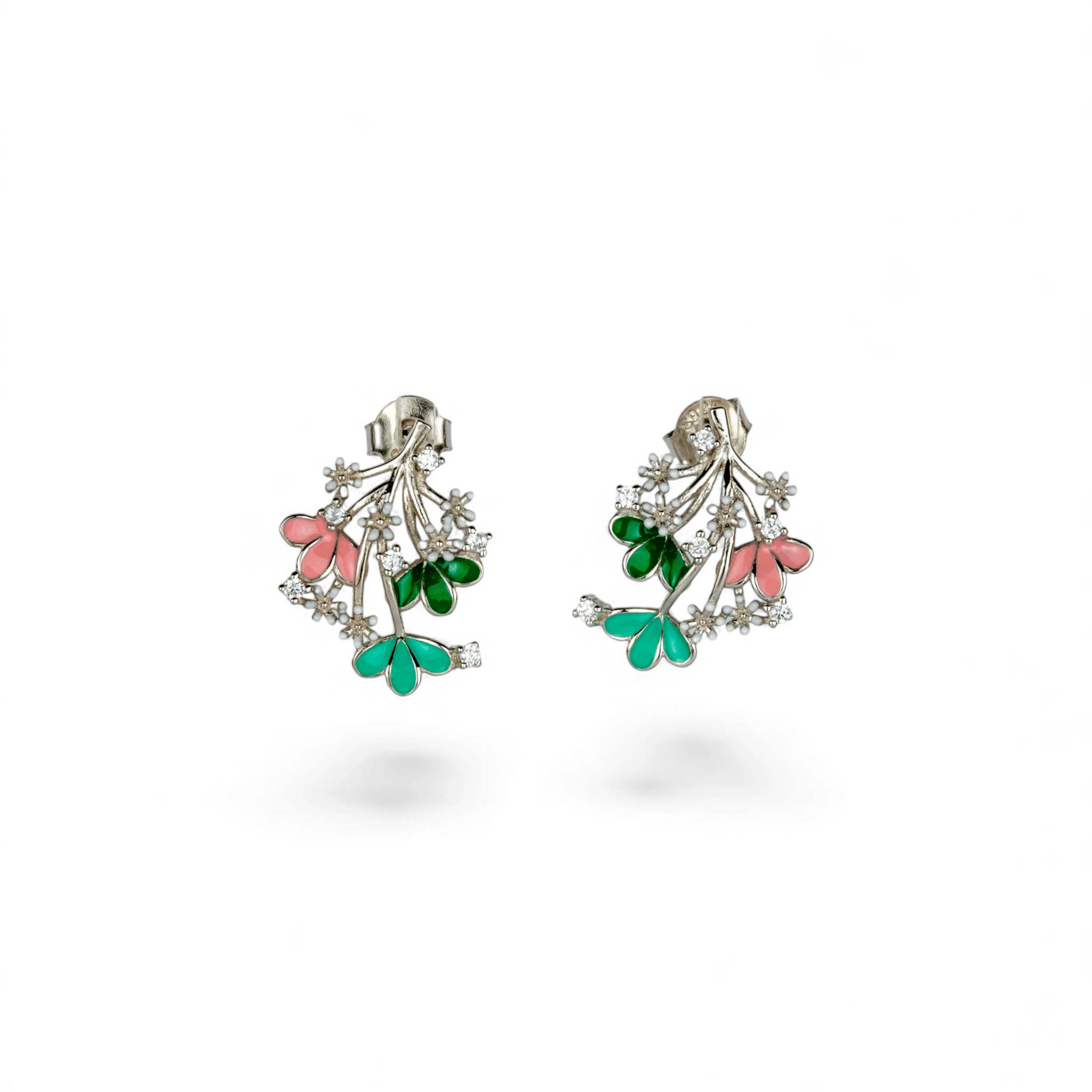 Enamel Floral Studs - Miraura Jewels