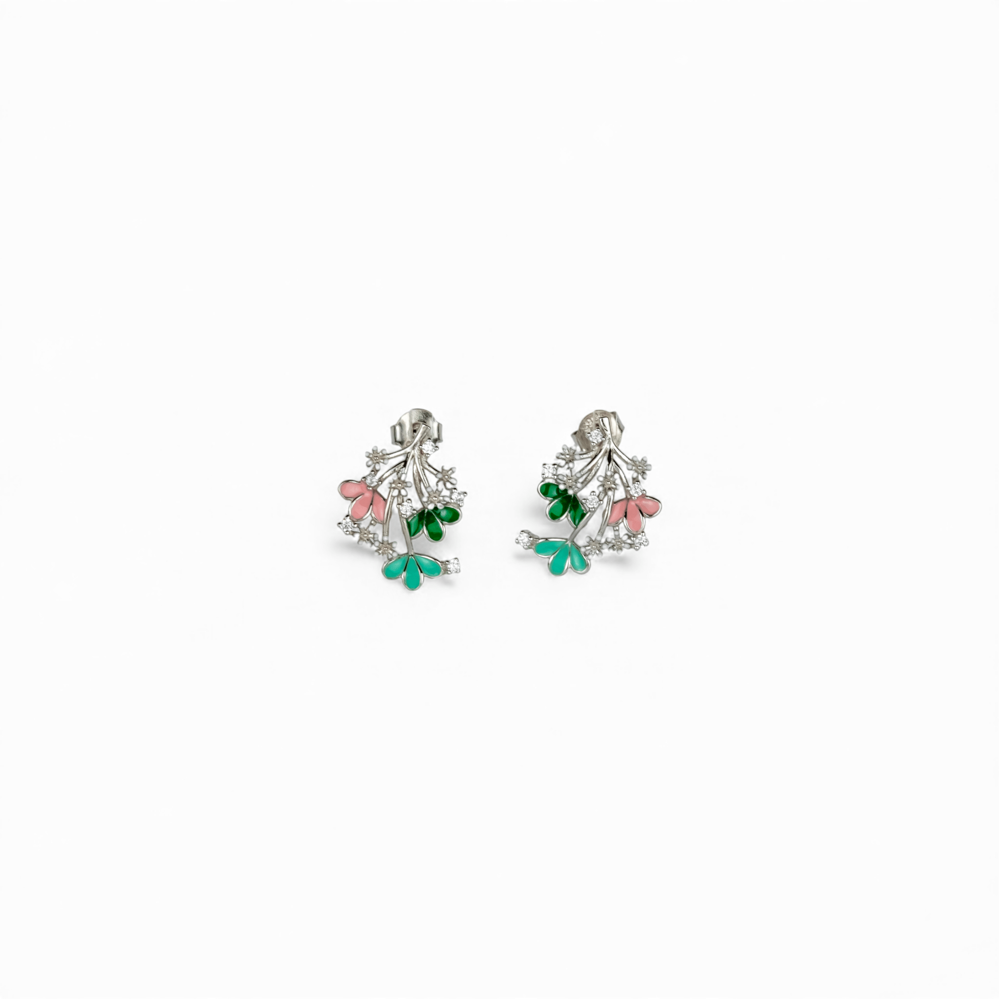 Enamel Floral Studs - Miraura Jewels