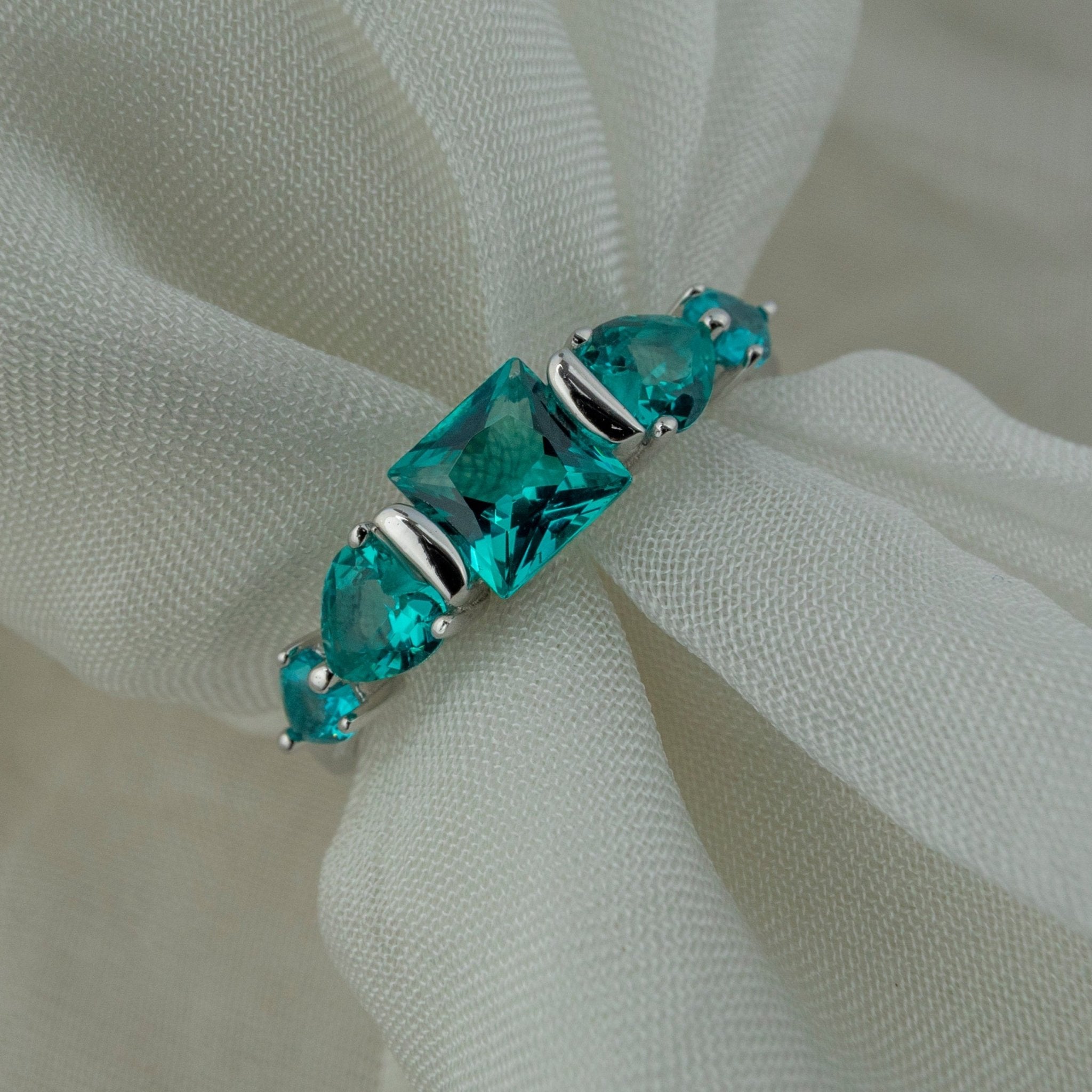 Five - Stone Green Ring - Miraura Jewels