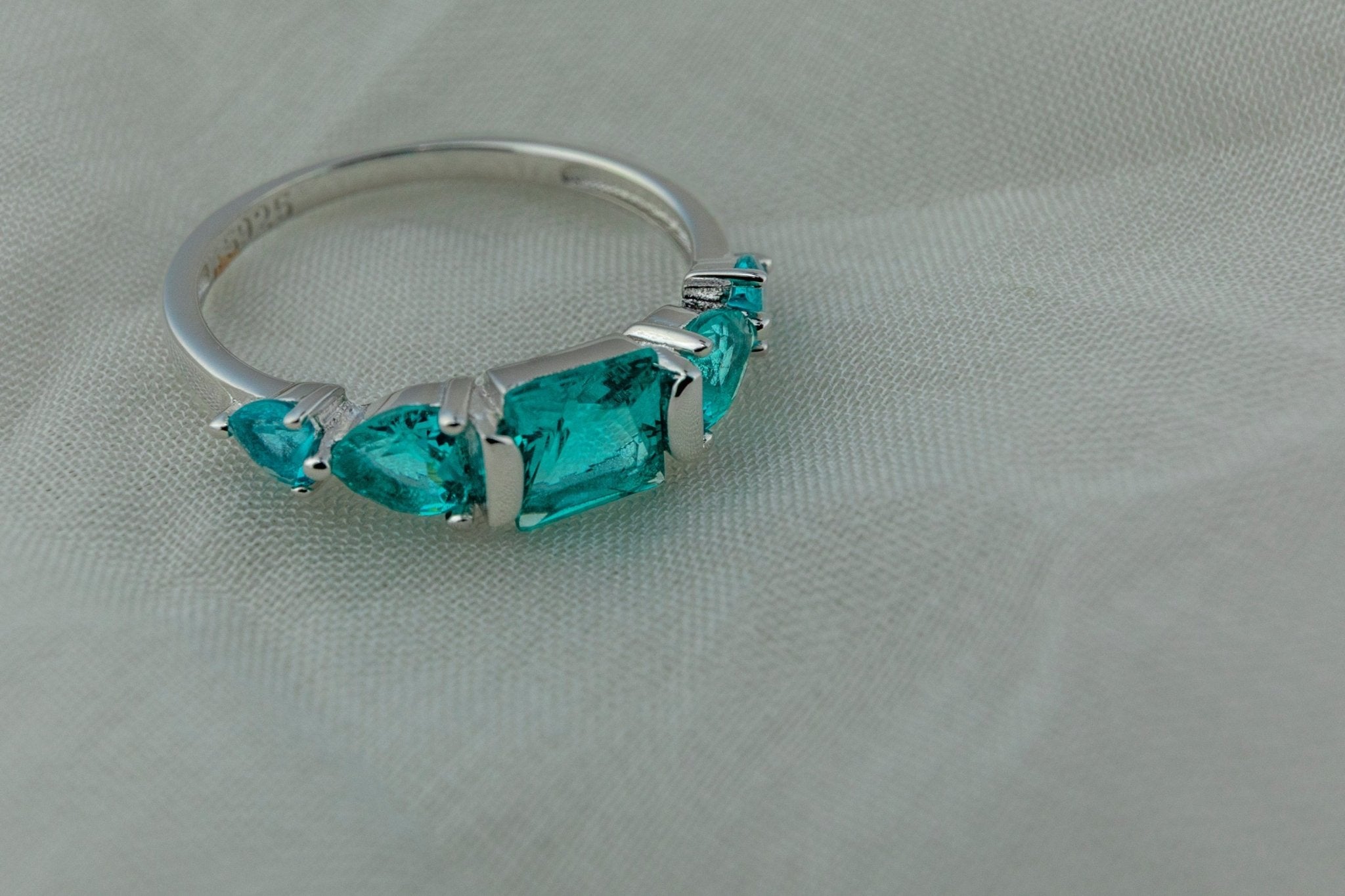 Five - Stone Green Ring - Miraura Jewels