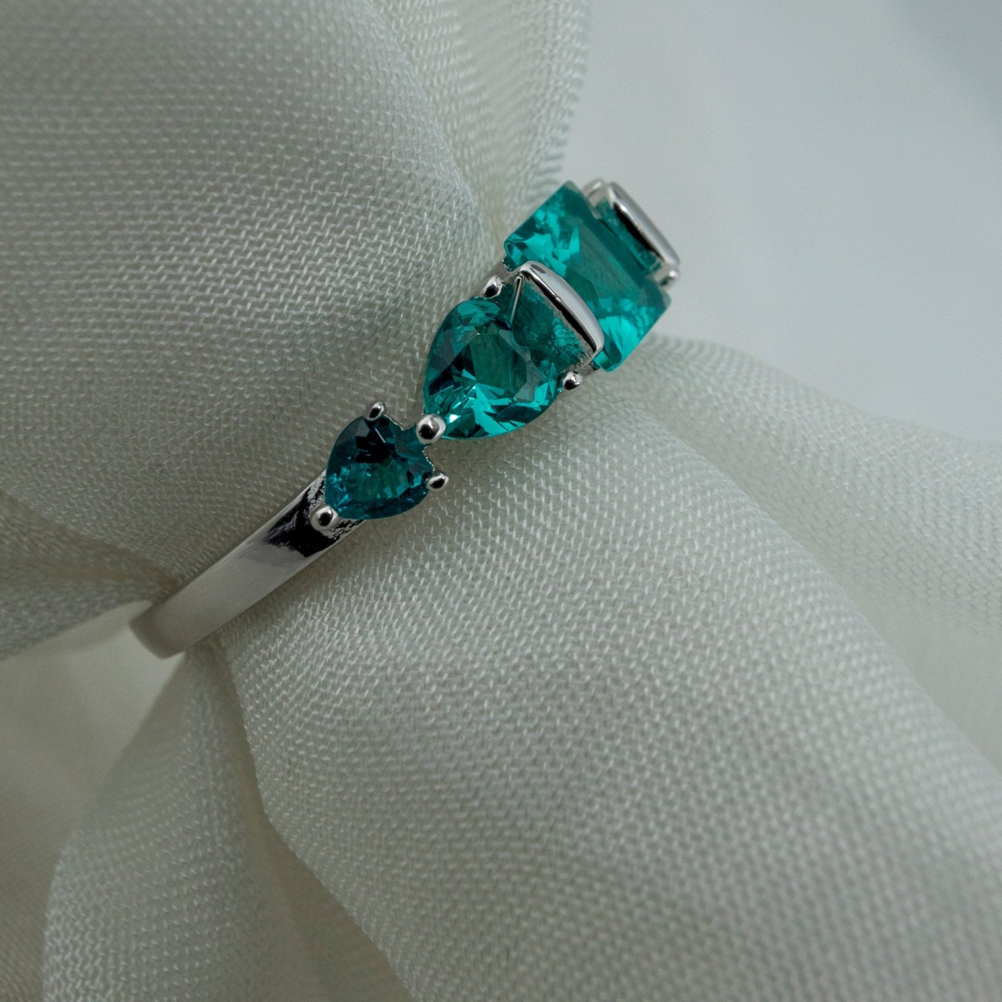 Five - Stone Green Ring - Miraura Jewels