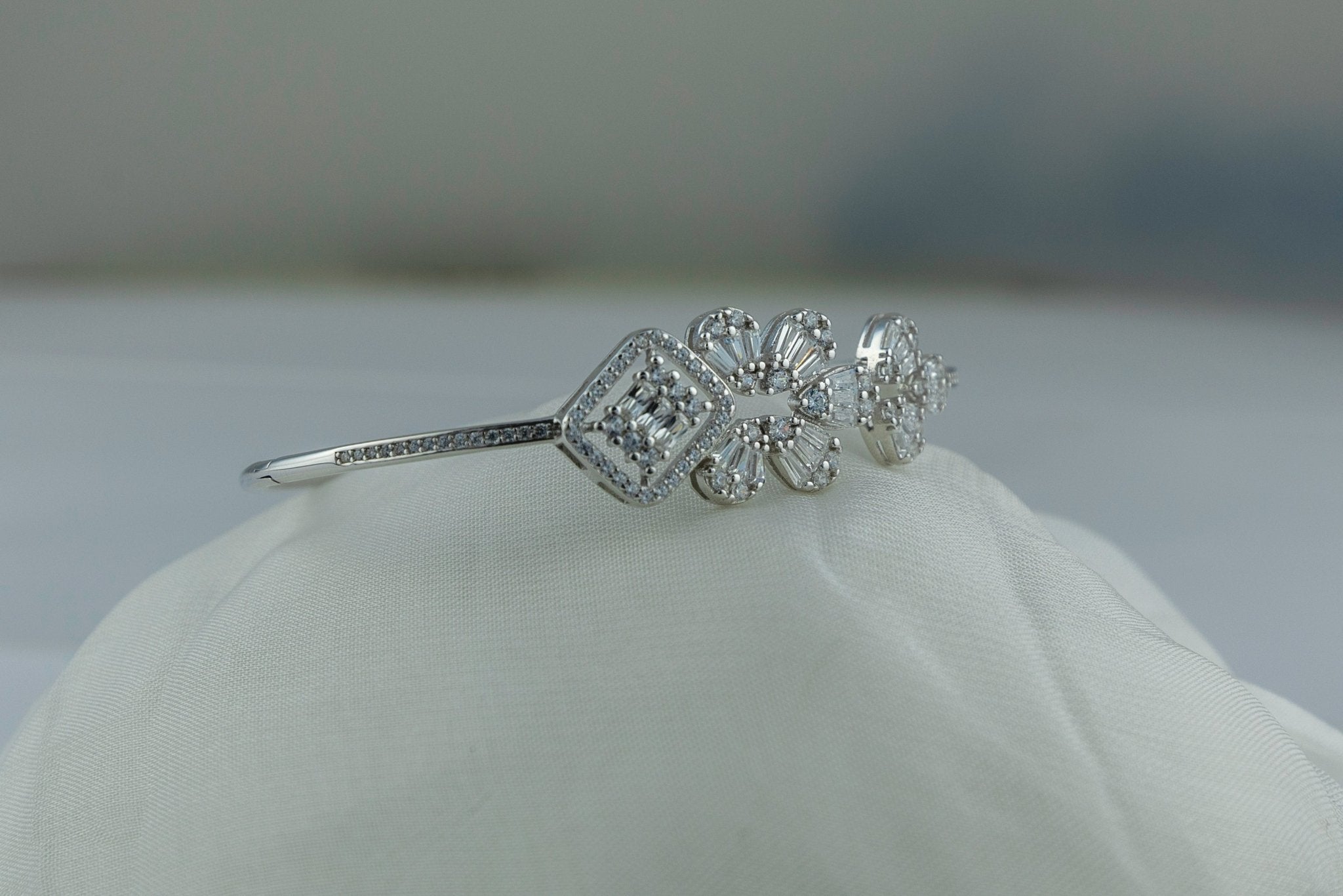 Floral Cluster Bangle. - Miraura Jewels