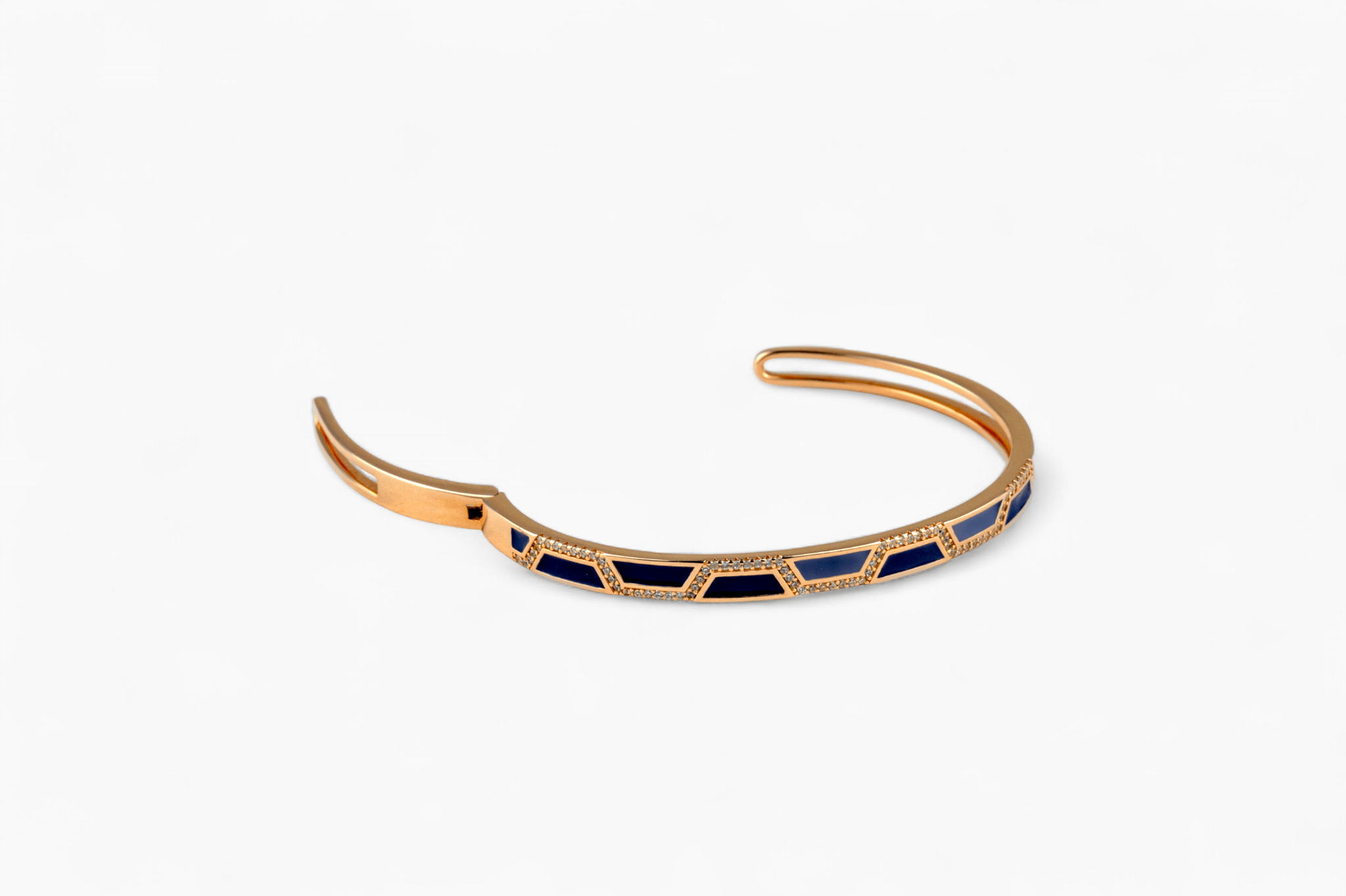 Geometric Inlay Cuff Bangle - Miraura Jewels