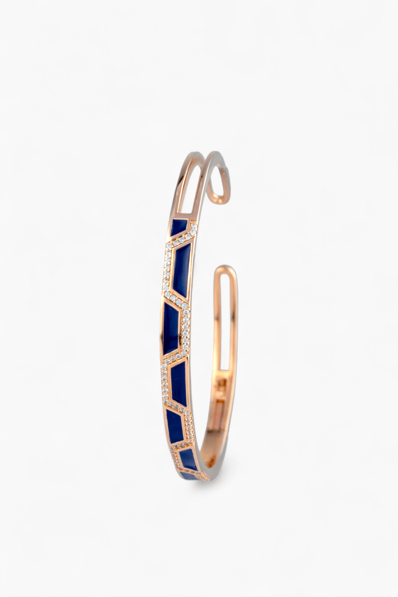 Geometric Inlay Cuff Bangle - Miraura Jewels