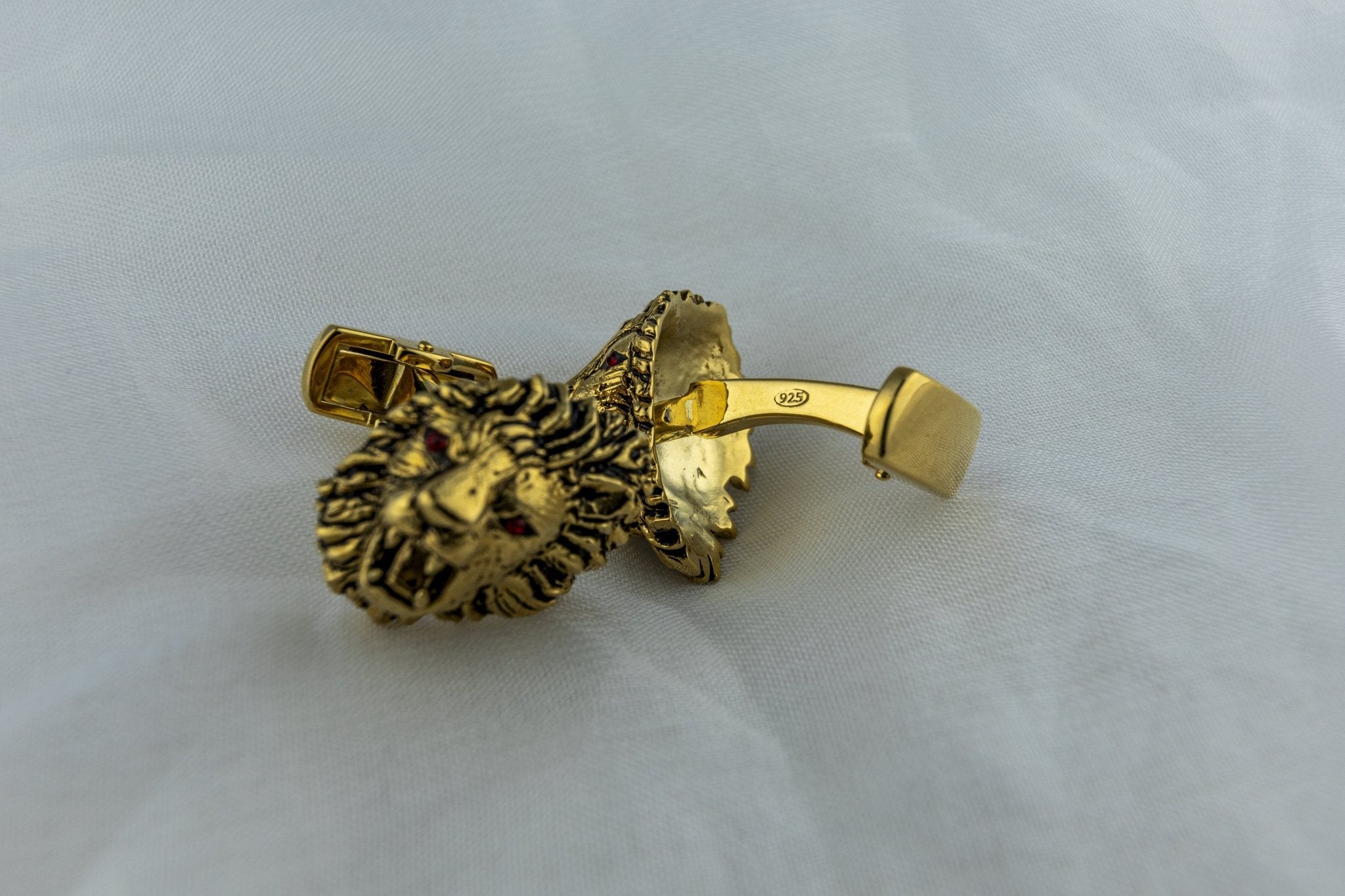Gold Lion Head Cufflinks - Miraura Jewels