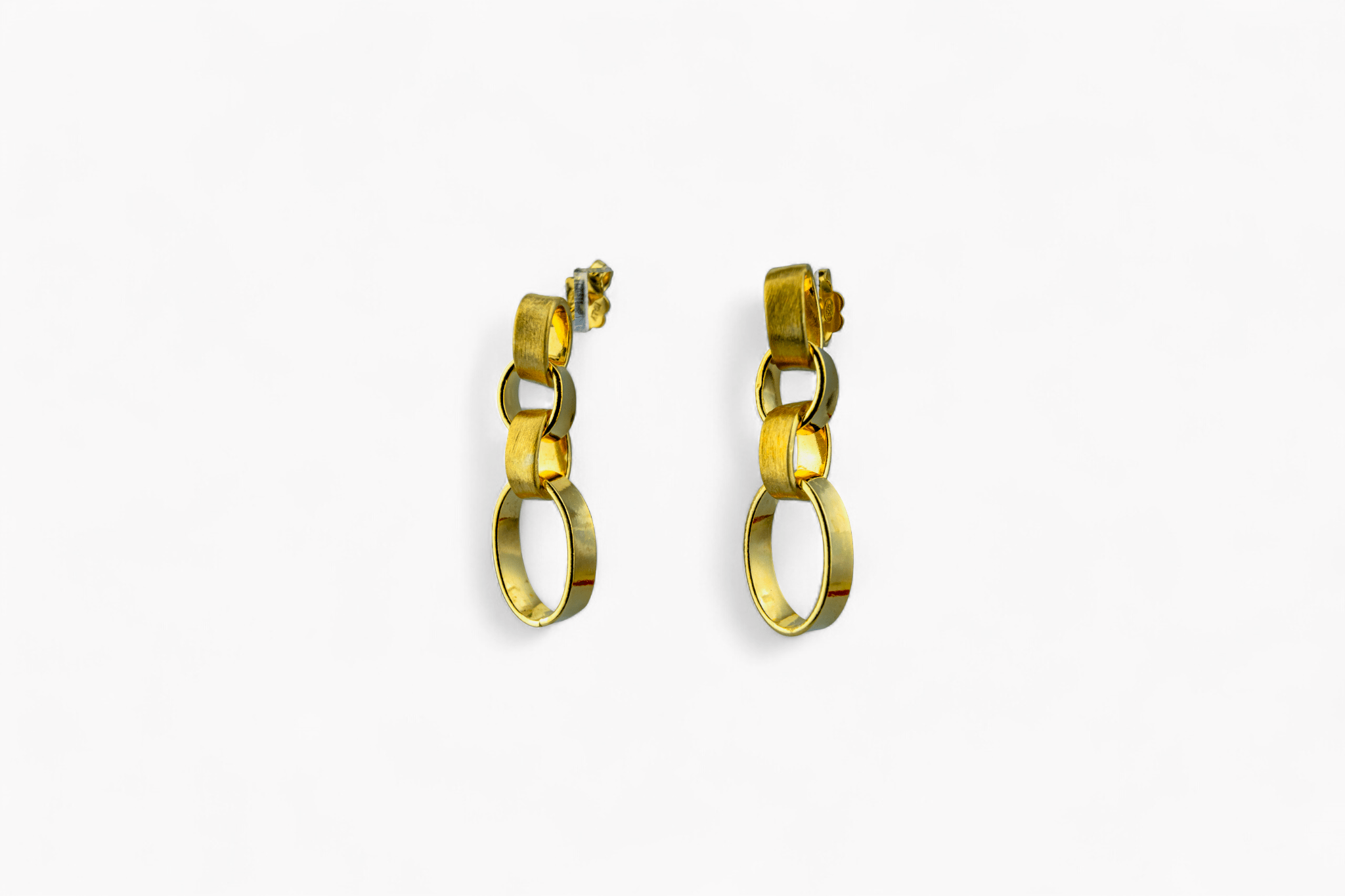 Gold - Tone Interlocking Link Drop Earrings - Miraura Jewels