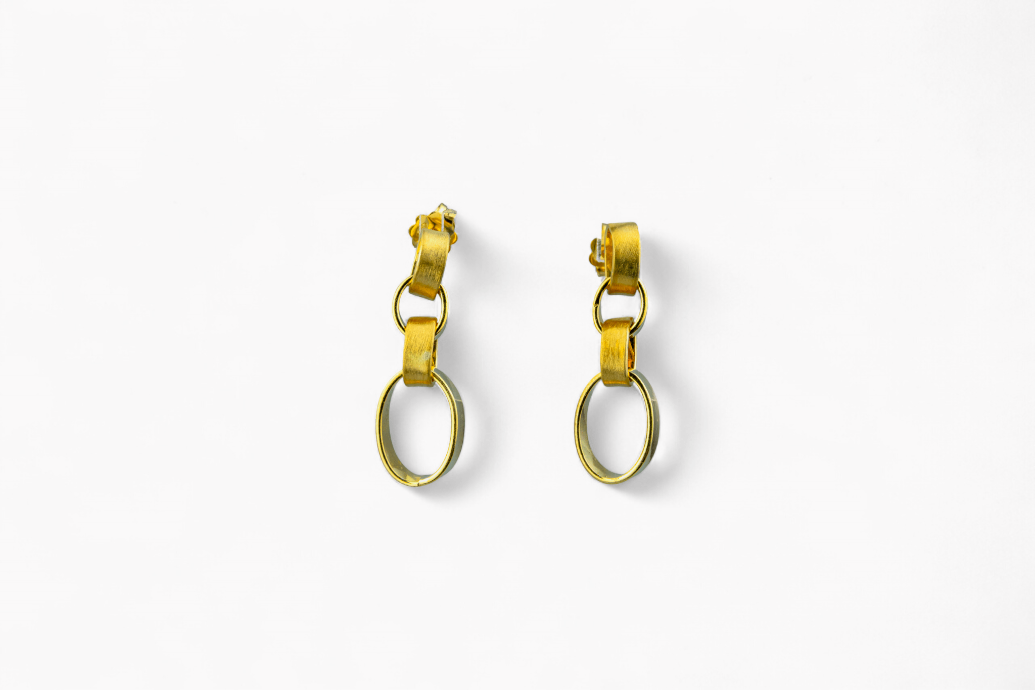 Gold - Tone Interlocking Link Drop Earrings - Miraura Jewels