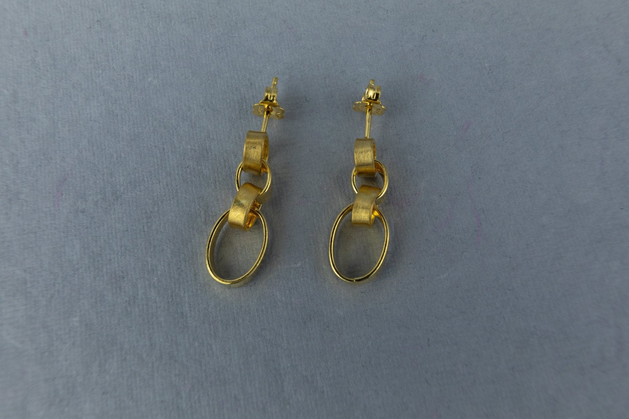 Gold - Tone Interlocking Link Drop Earrings - Miraura Jewels
