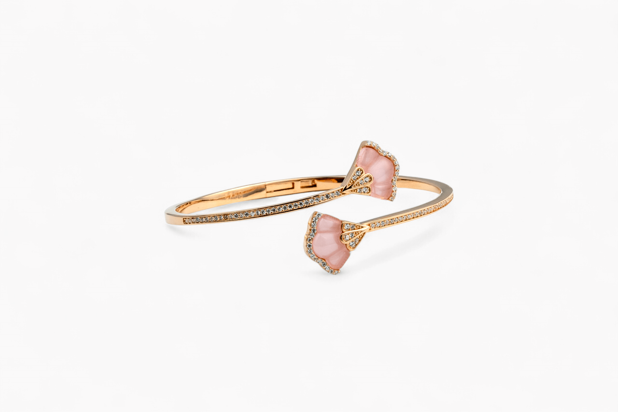 Hammered Pink Gem Cuff - Miraura Jewels