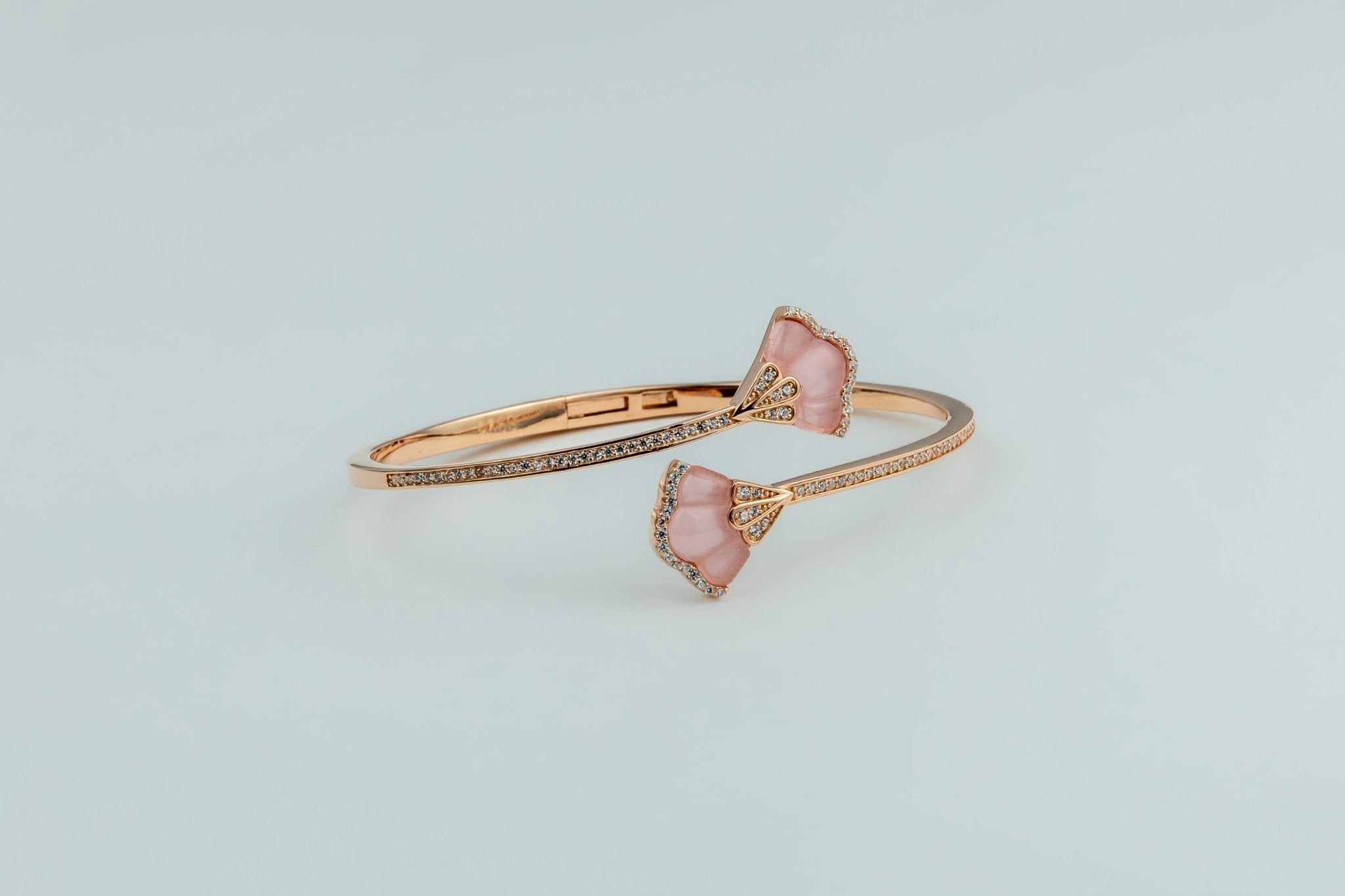 Hammered Pink Gem Cuff - Miraura Jewels