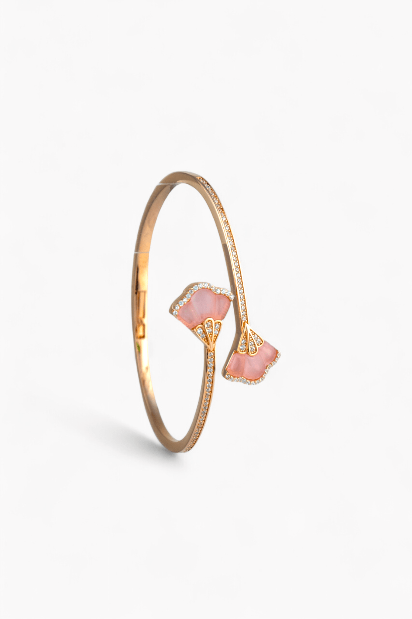 Hammered Pink Gem Cuff - Miraura Jewels