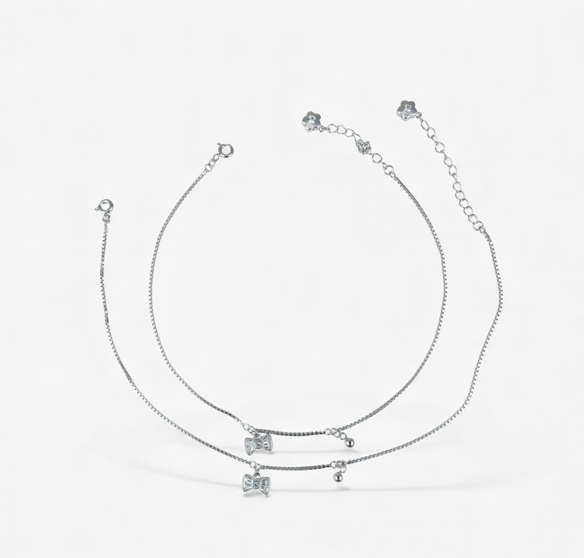 Invisible Charm Anklet Pair - Miraura Jewels