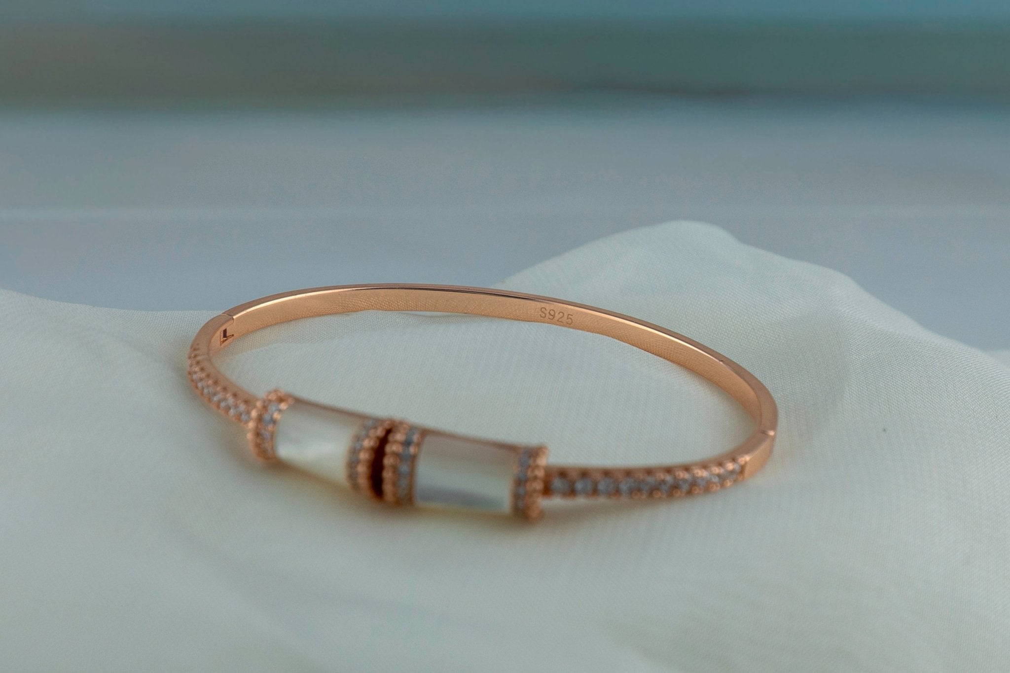 Jade Inlay Bangle - Miraura Jewels