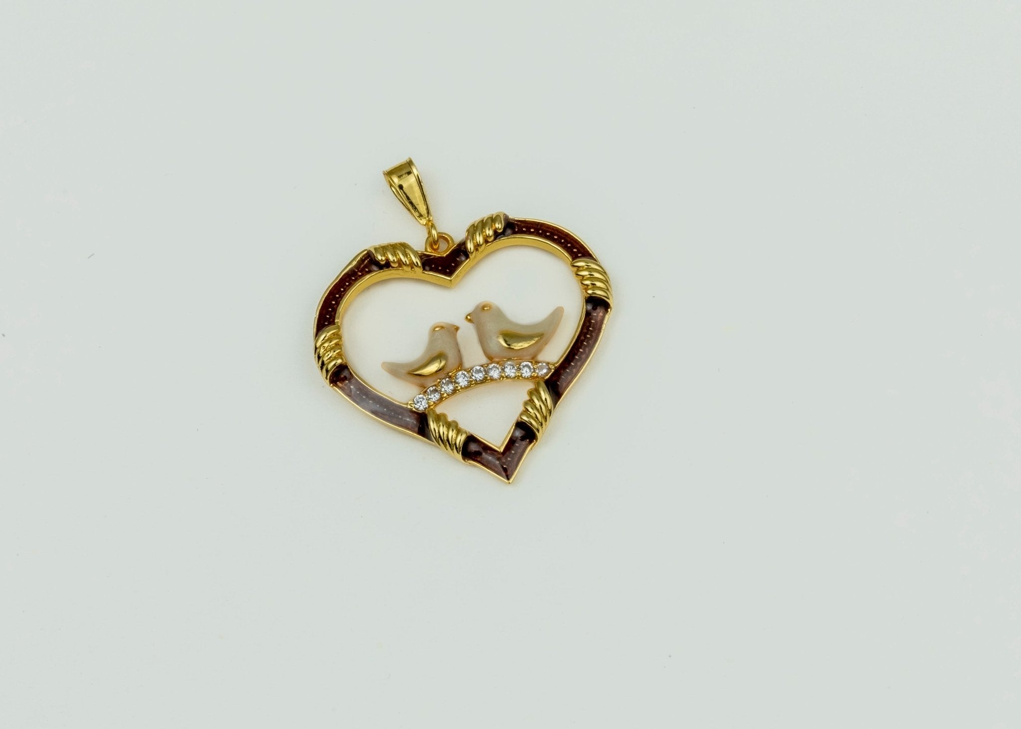 Love Birds Heart Pendant - Miraura Jewels