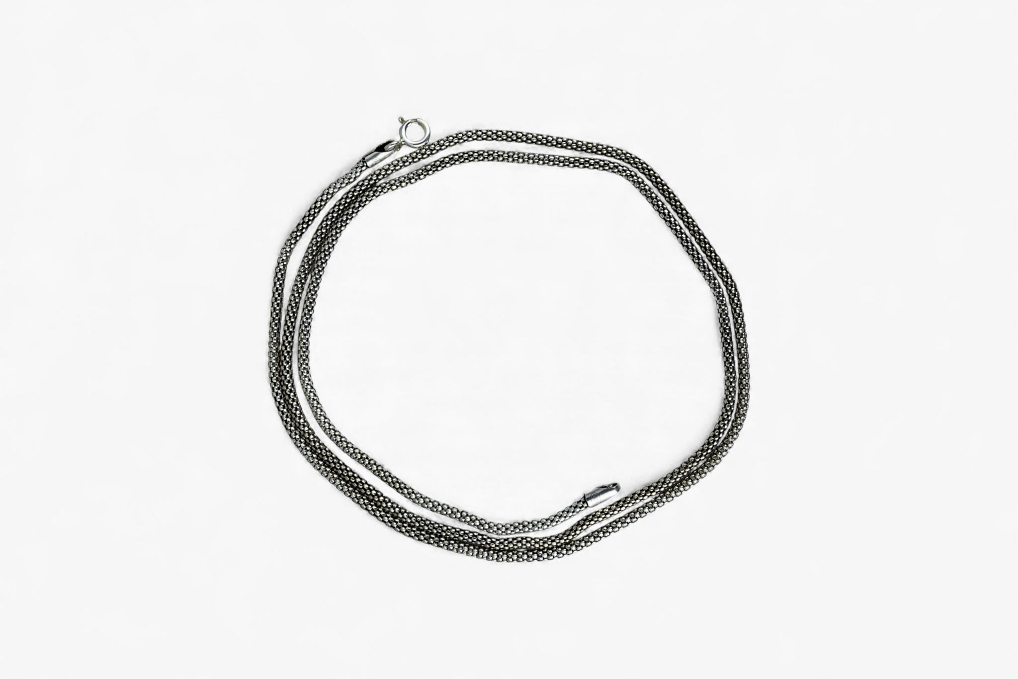 Men's 925 Sterling Silver Woven Popcorn Chain - Miraura Jewels
