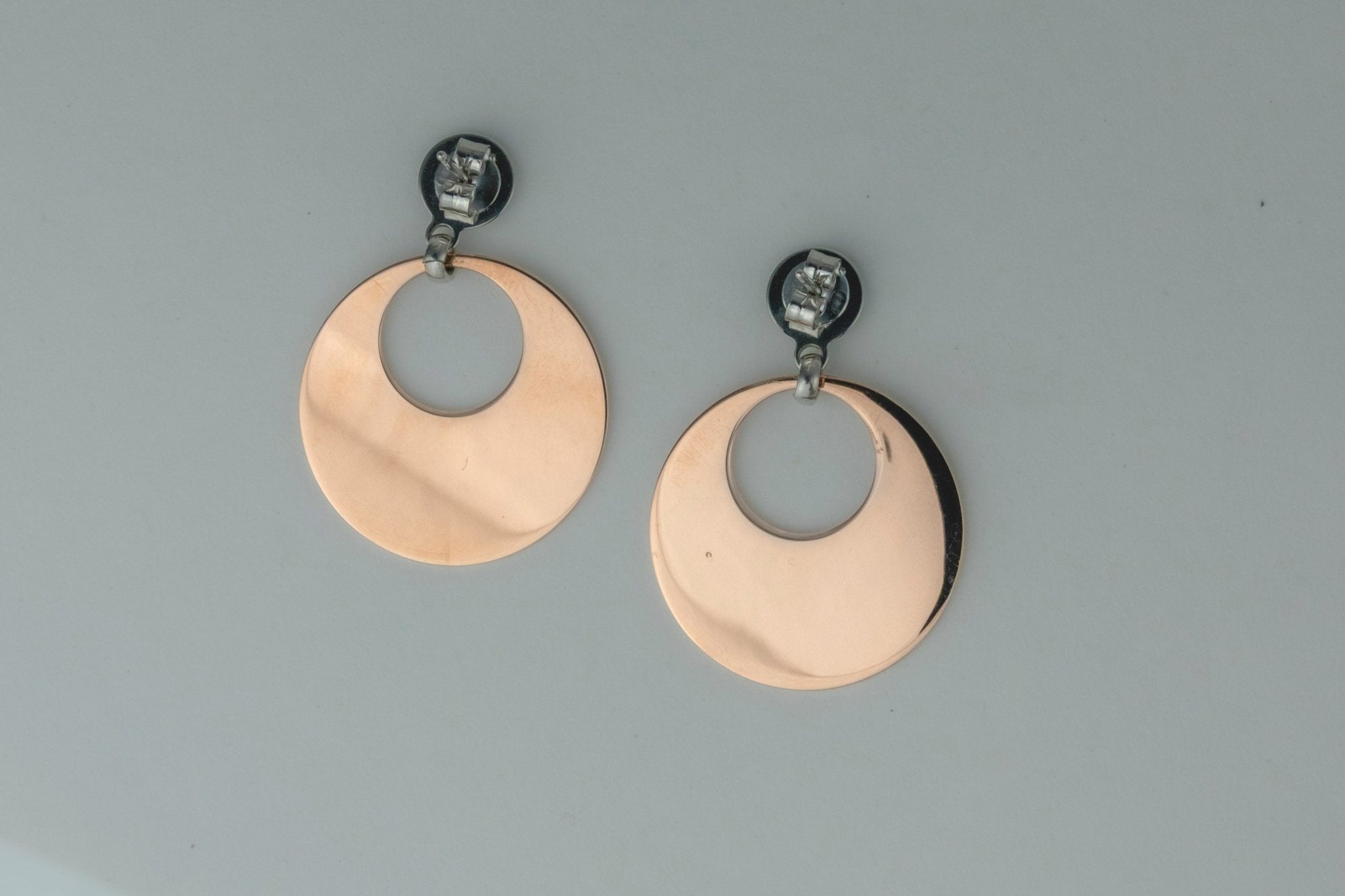 Mother - of - Pearl Crescent Disc Earrings - Miraura Jewels