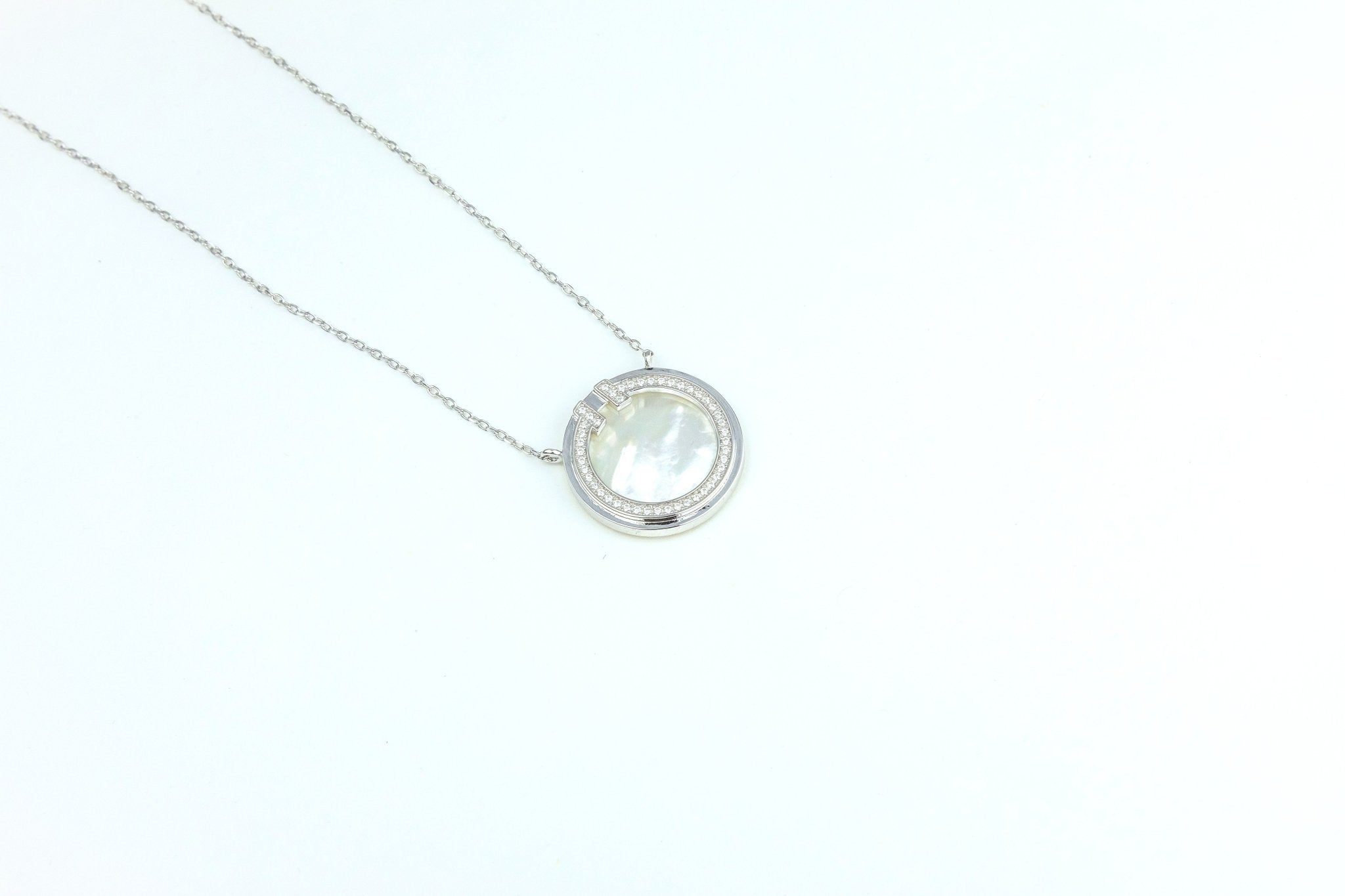 Mother of Pearl Pave Pendant - Miraura Jewels