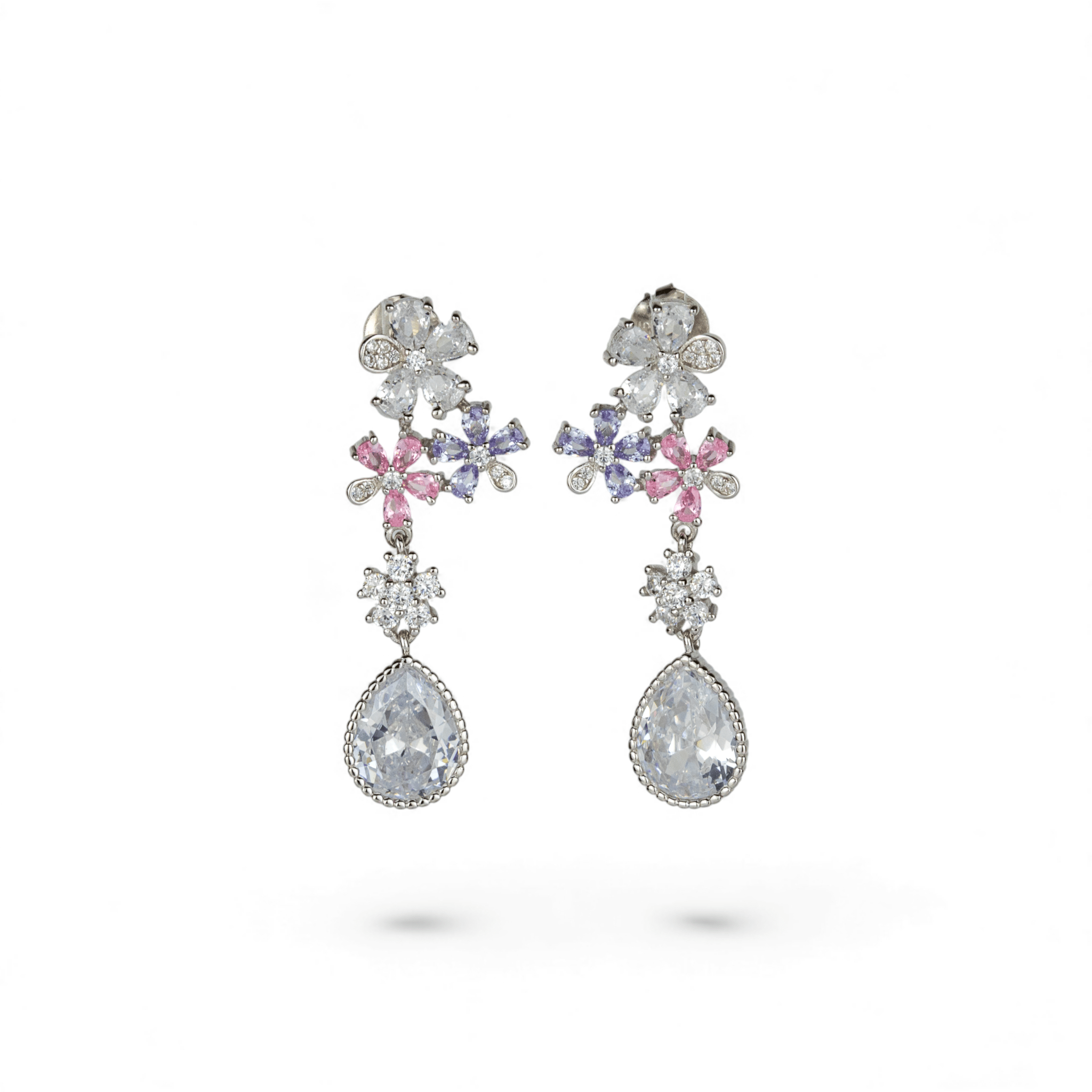 Multicolor Floral Teardrop Earrings - Miraura Jewels