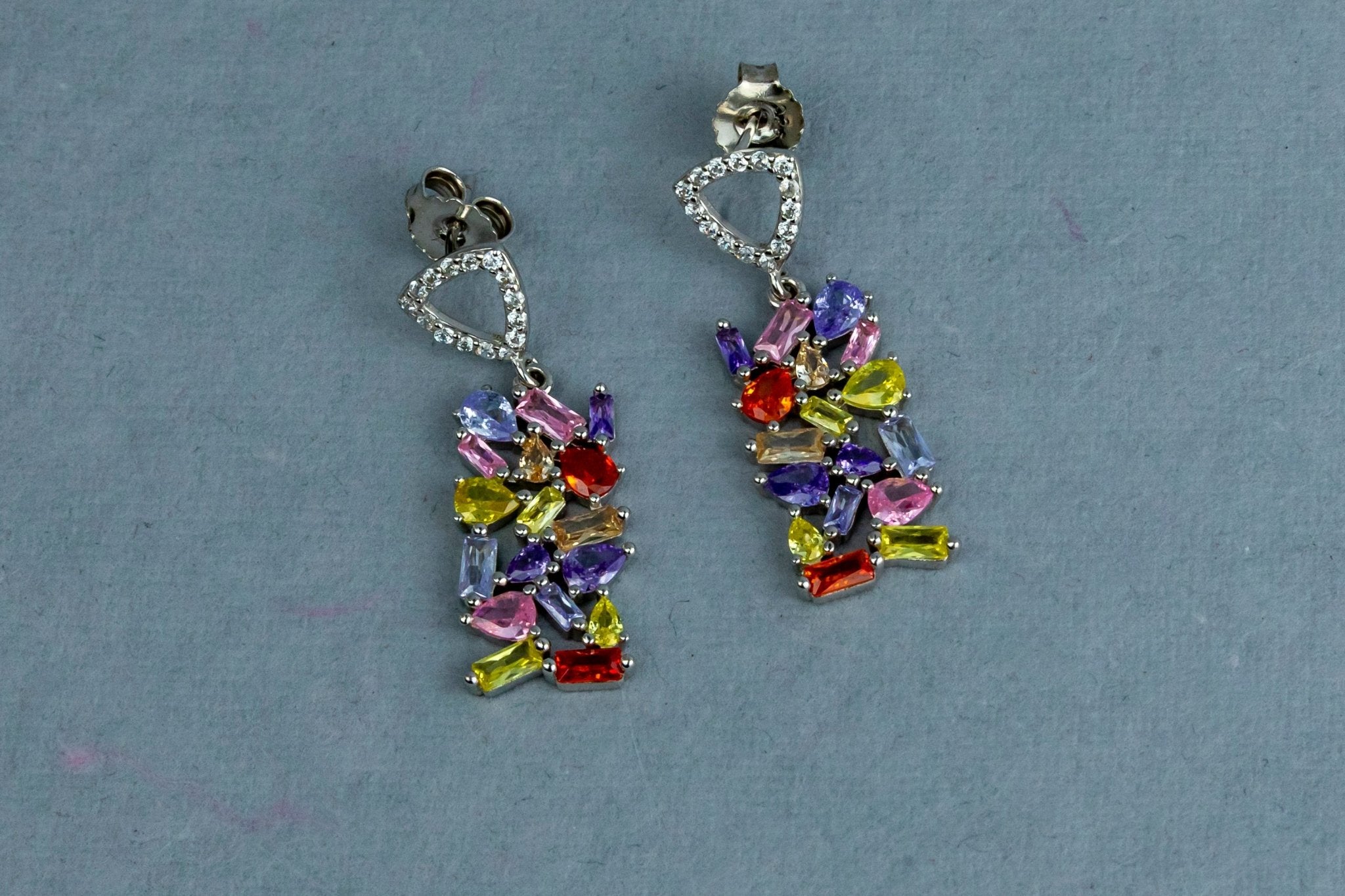 Multicolor Gemstone Cluster Earrings - Miraura Jewels