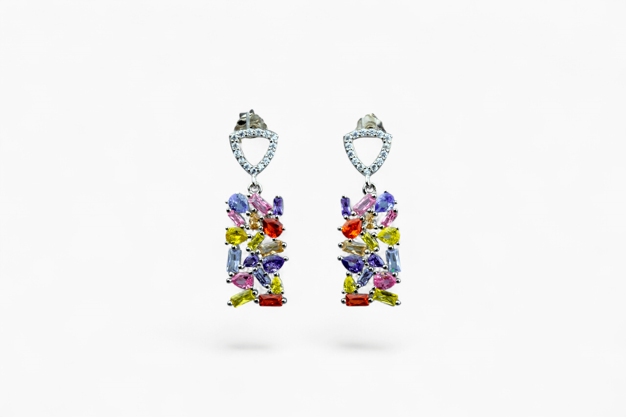 Multicolor Gemstone Cluster Earrings - Miraura Jewels