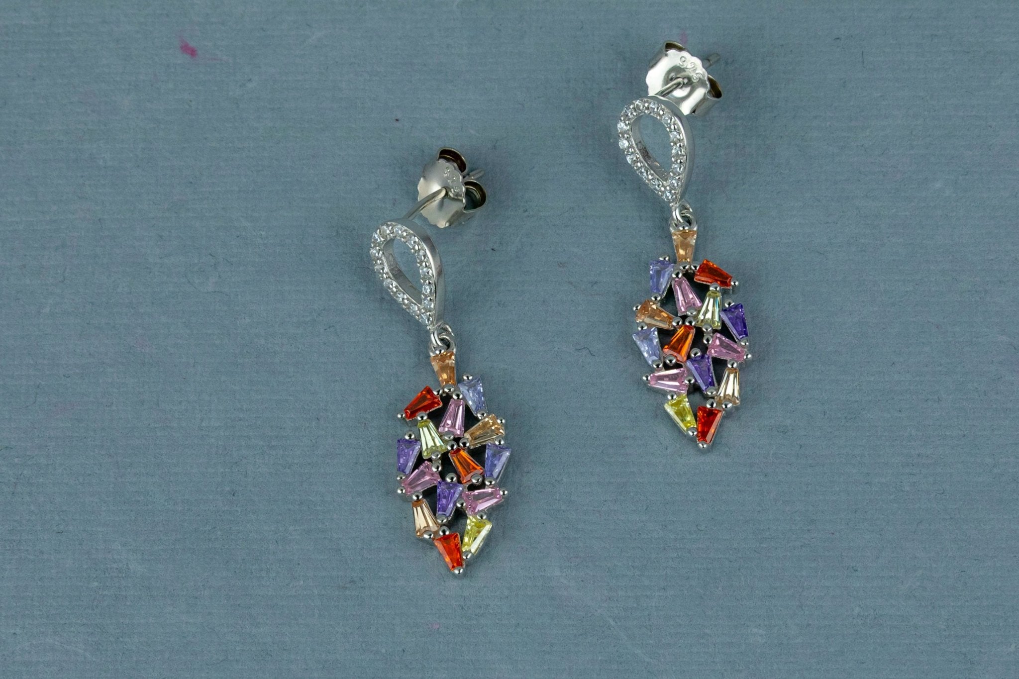 Multicolor Gemstone Leaf Earrings - Miraura Jewels