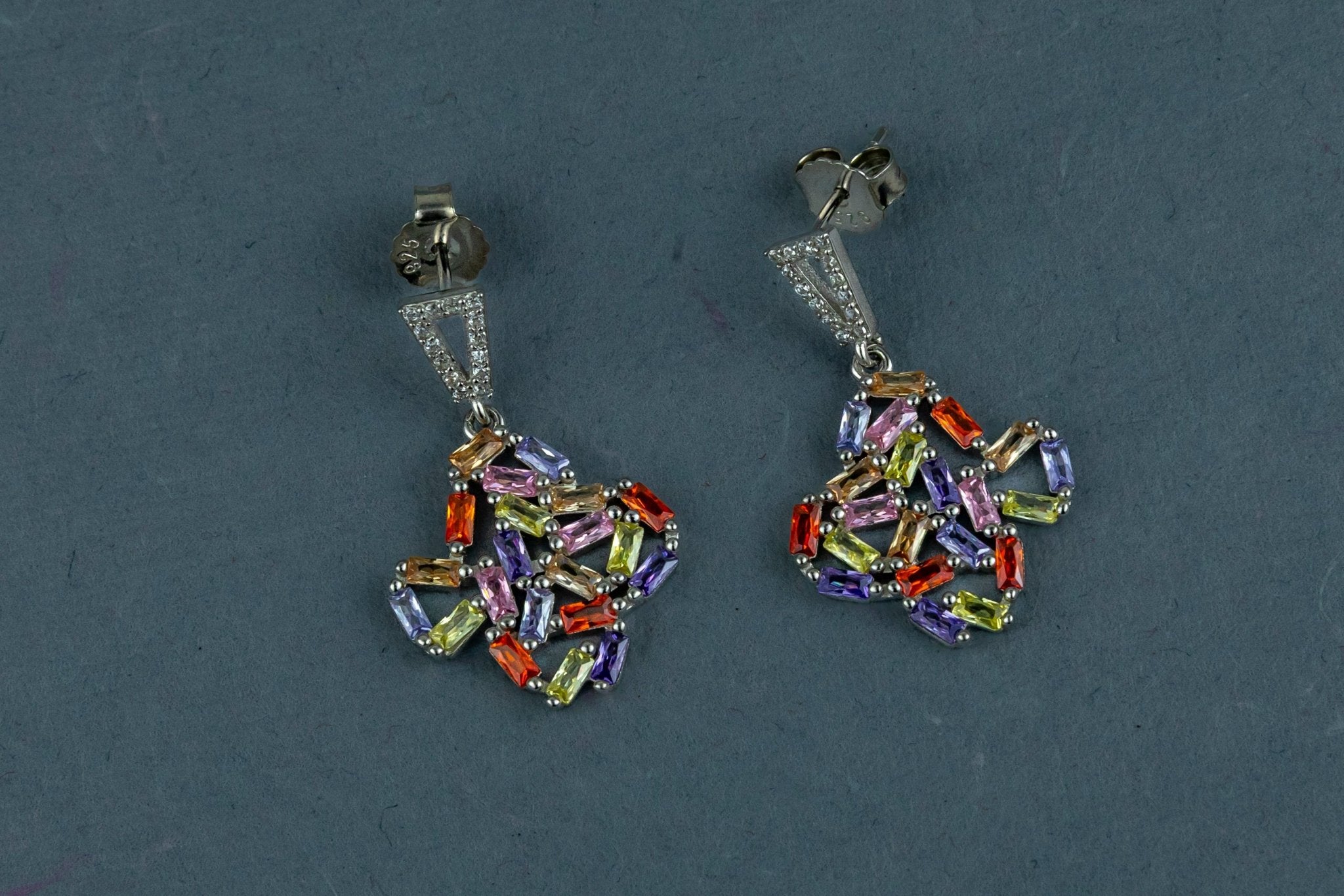 Multicolor Gemstone Ornate Drop Earrings - Miraura Jewels