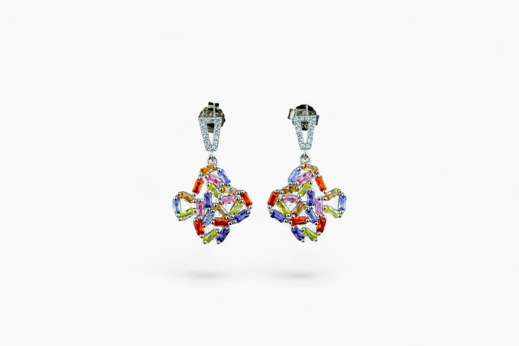 Multicolor Gemstone Ornate Drop Earrings - Miraura Jewels