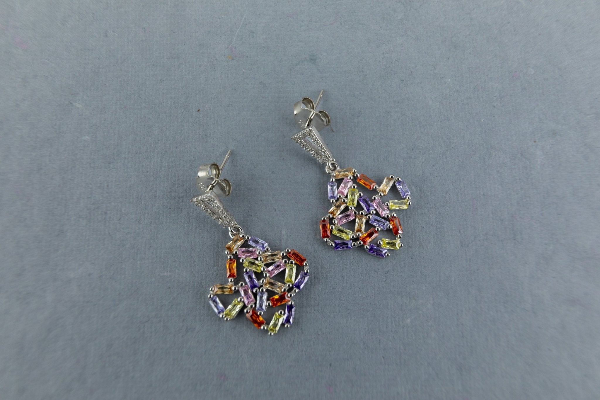 Multicolor Gemstone Ornate Drop Earrings - Miraura Jewels