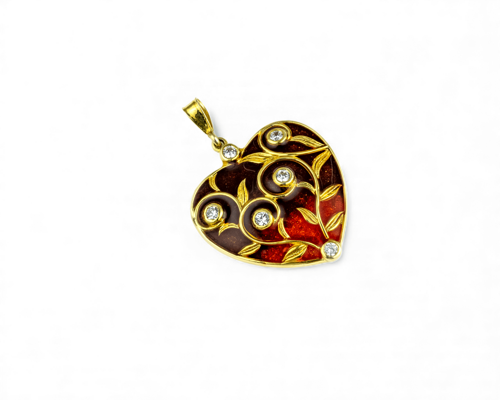 Ombre Red Heart Pendant - Miraura Jewels