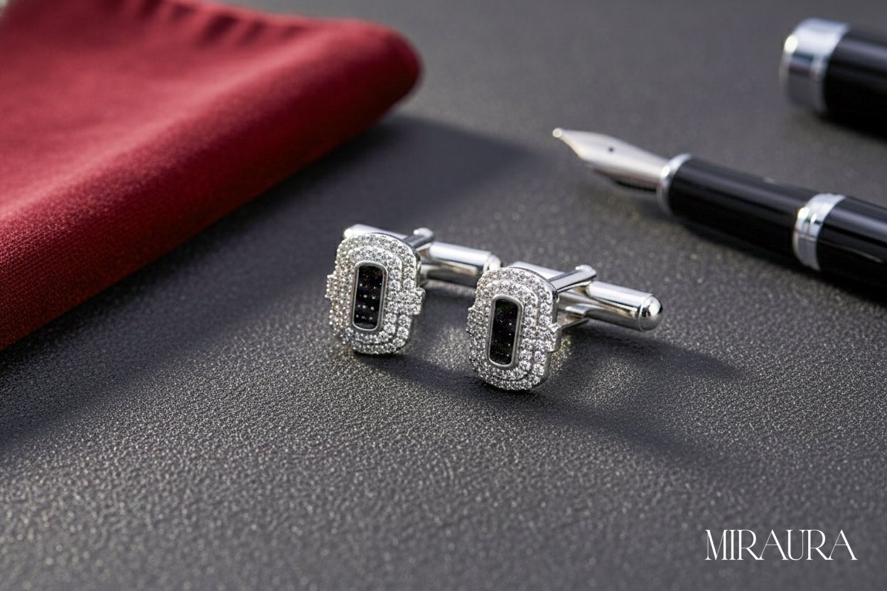 Onyx Royale cufflink - Miraura Jewels