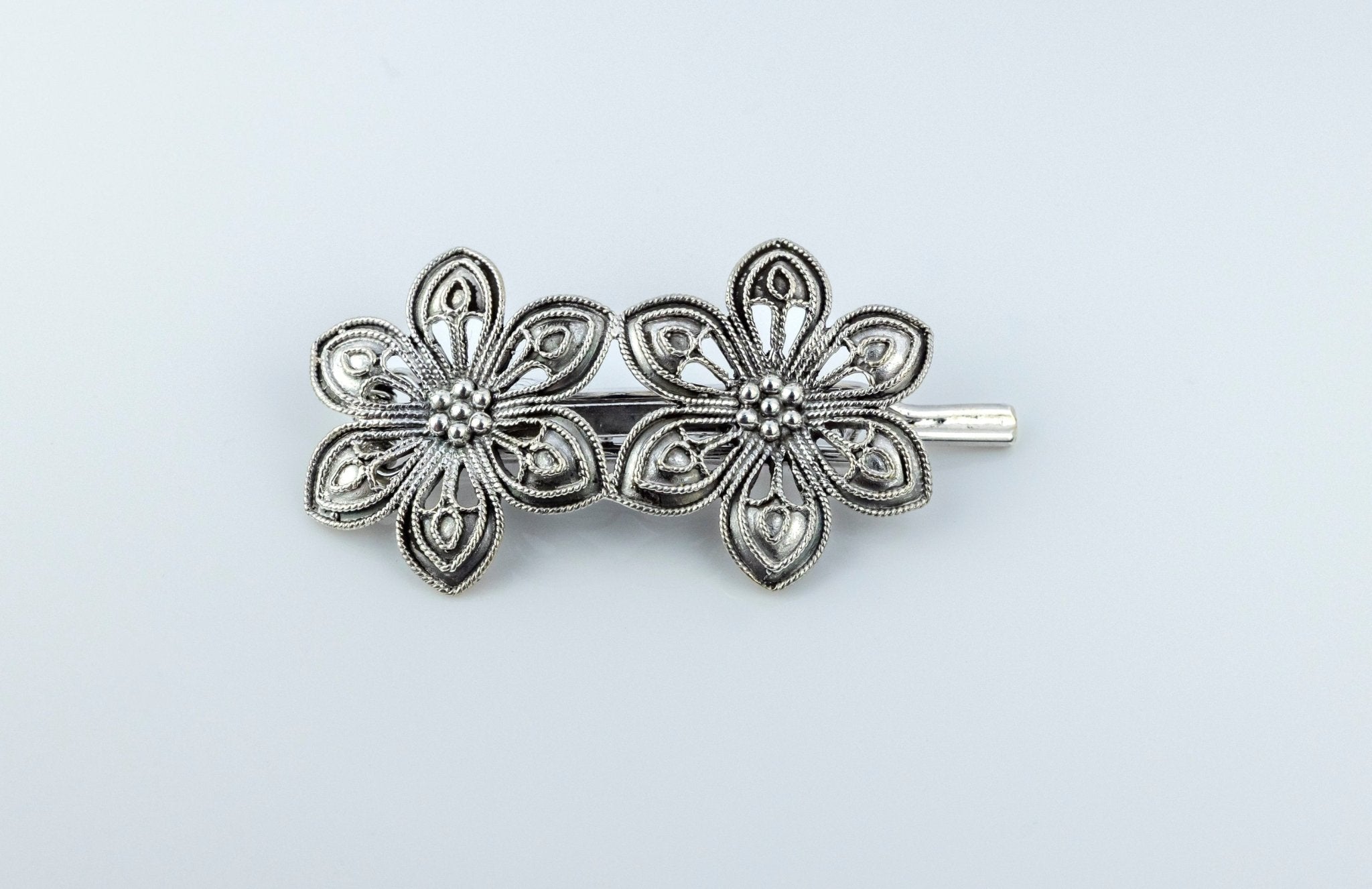 Openwork Double Flower Hair Clip - Miraura Jewels