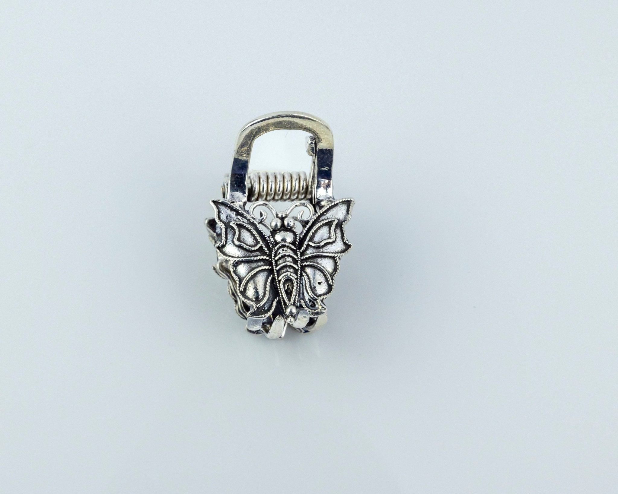 Ornate Silver Butterfly Jaw Hair Clip - Miraura Jewels