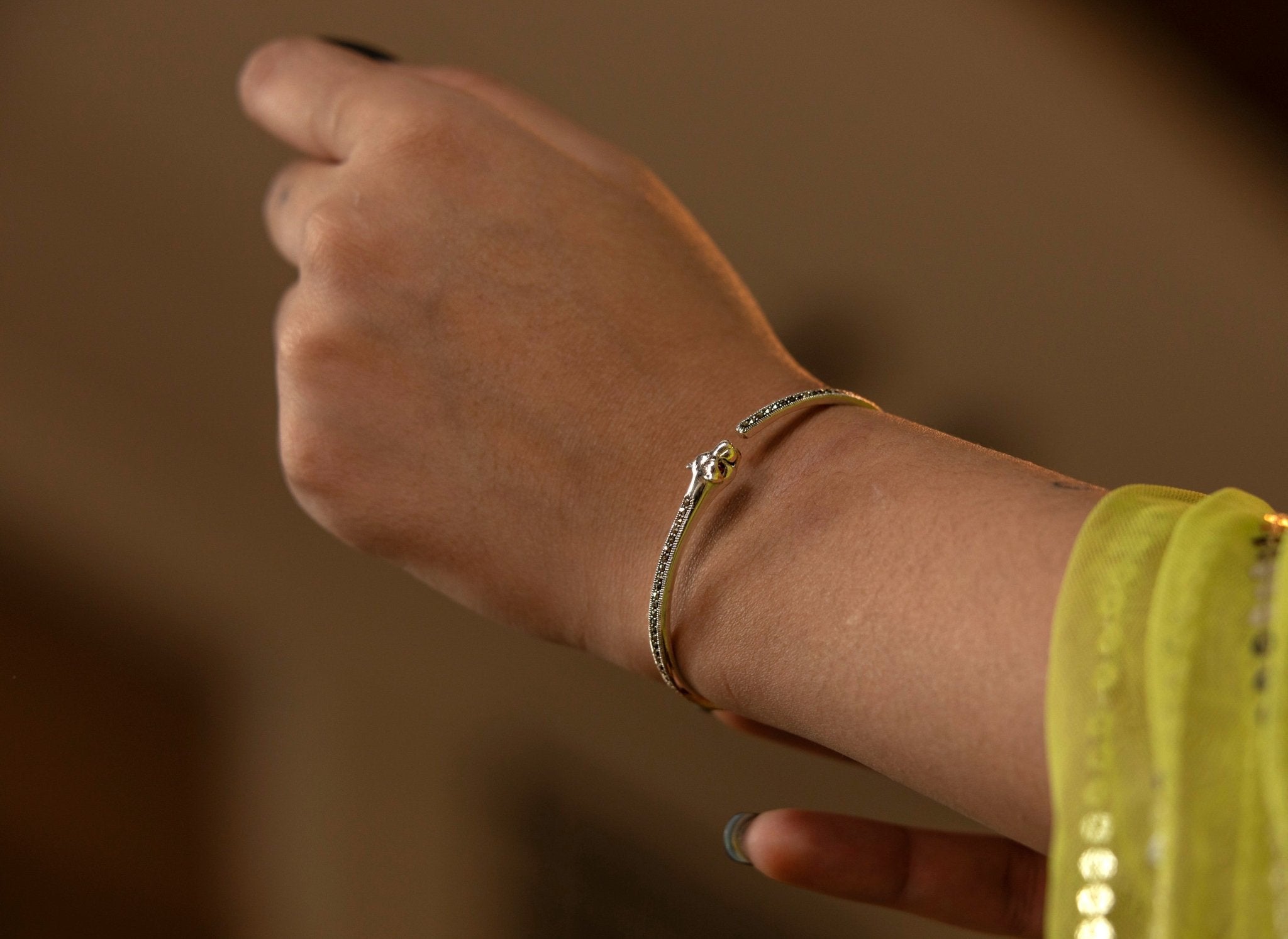 Panther Head Cuff Bangle - Miraura Jewels
