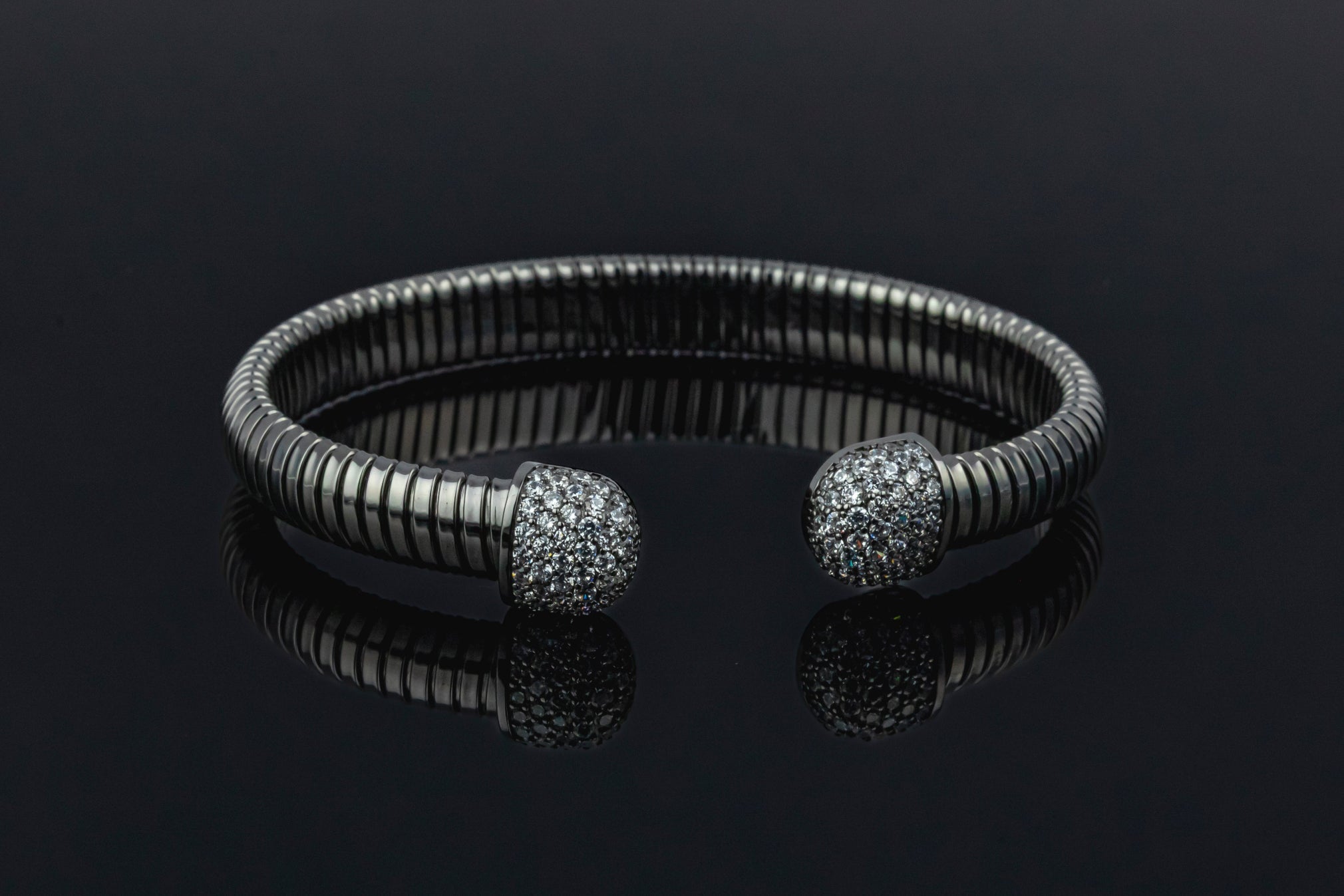 Pavé Cap Cuff Bangle - Miraura Jewels