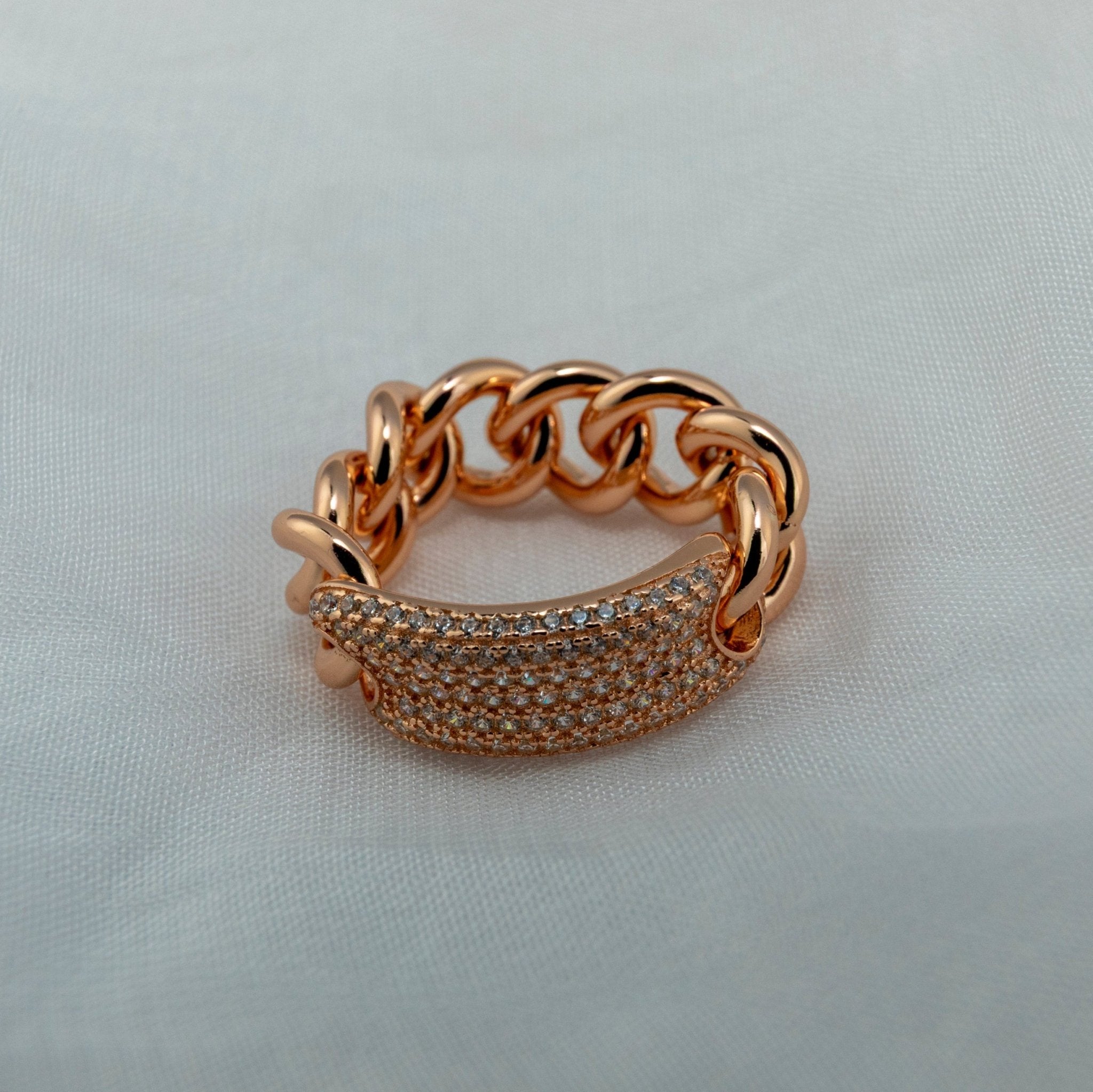 Pave Curb Chain Ring - Miraura Jewels