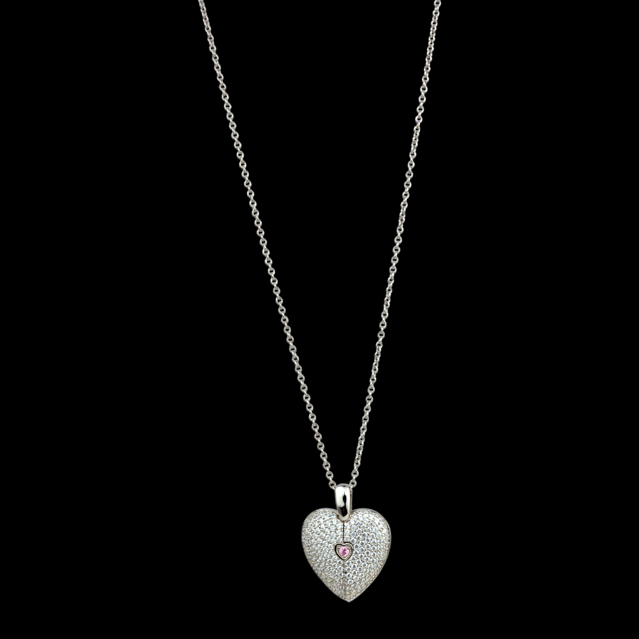 Pave Split Heart PENDANT - Miraura Jewels