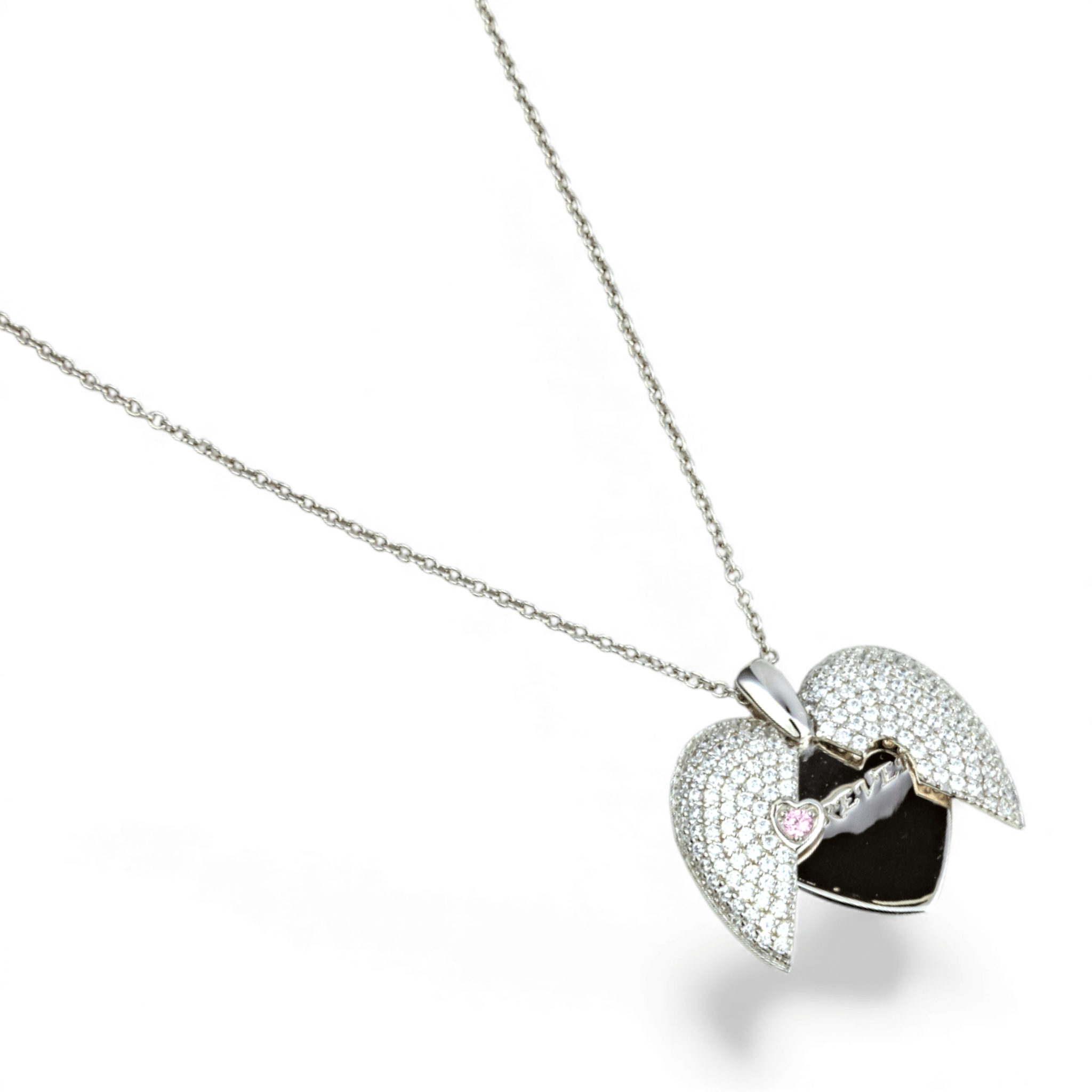 Pave Split Heart PENDANT - Miraura Jewels